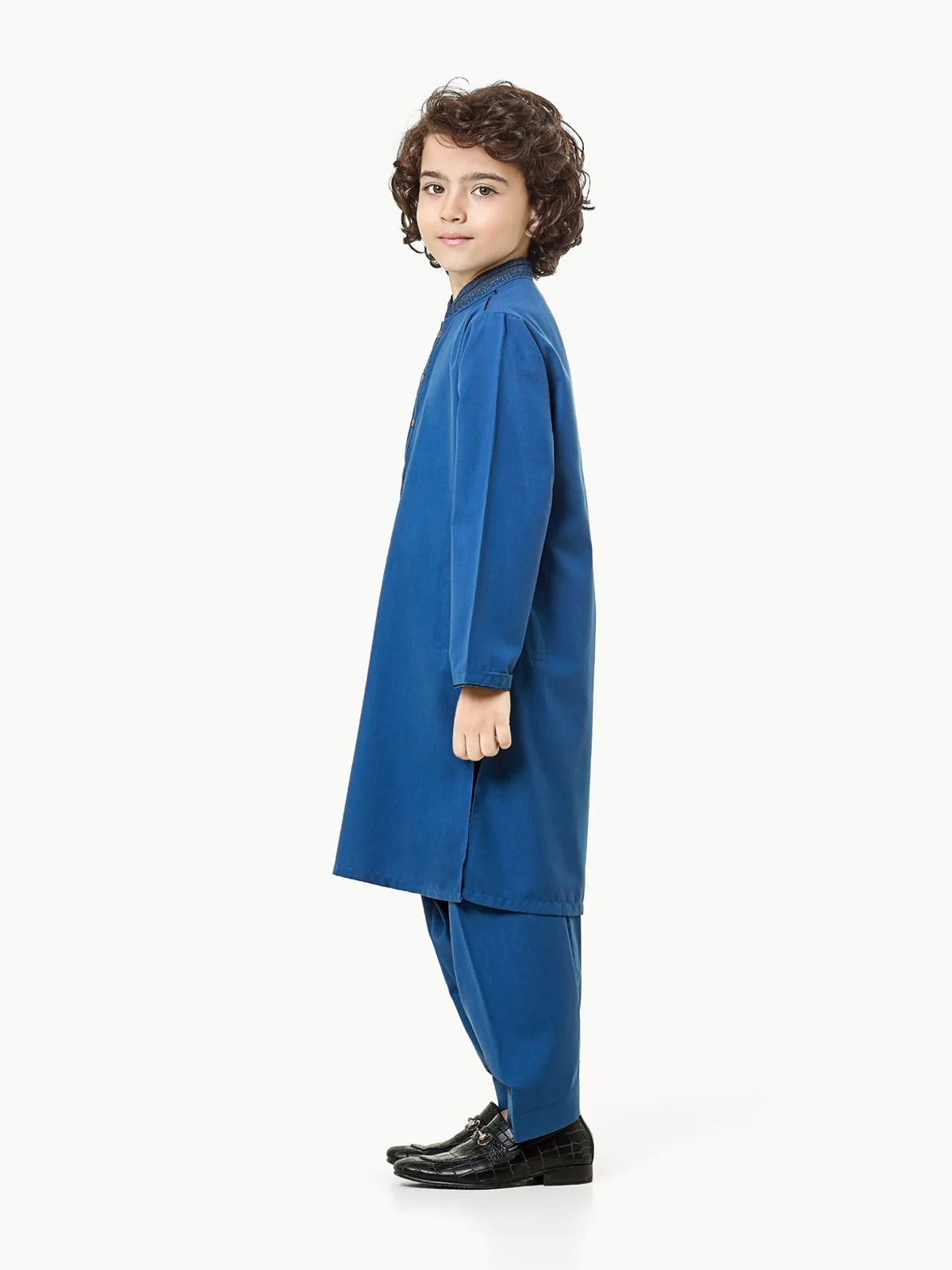 Boy's Royal Blue Kurta Shalwar - EBTKS23-3831 - Image 5
