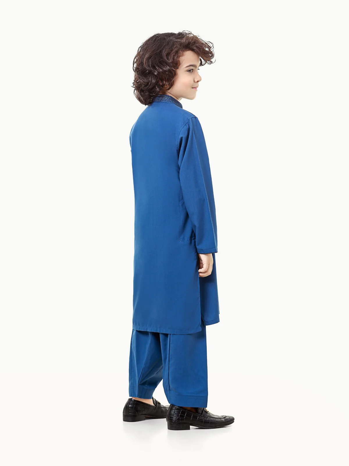 Boy's Royal Blue Kurta Shalwar - EBTKS23-3831 - Image 6