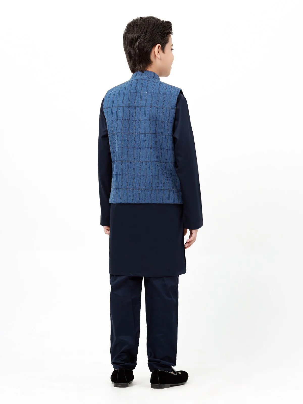 Boy's Royal Blue & Navy Waist Coat Suit - EBTWCSC22-016 - Image 6