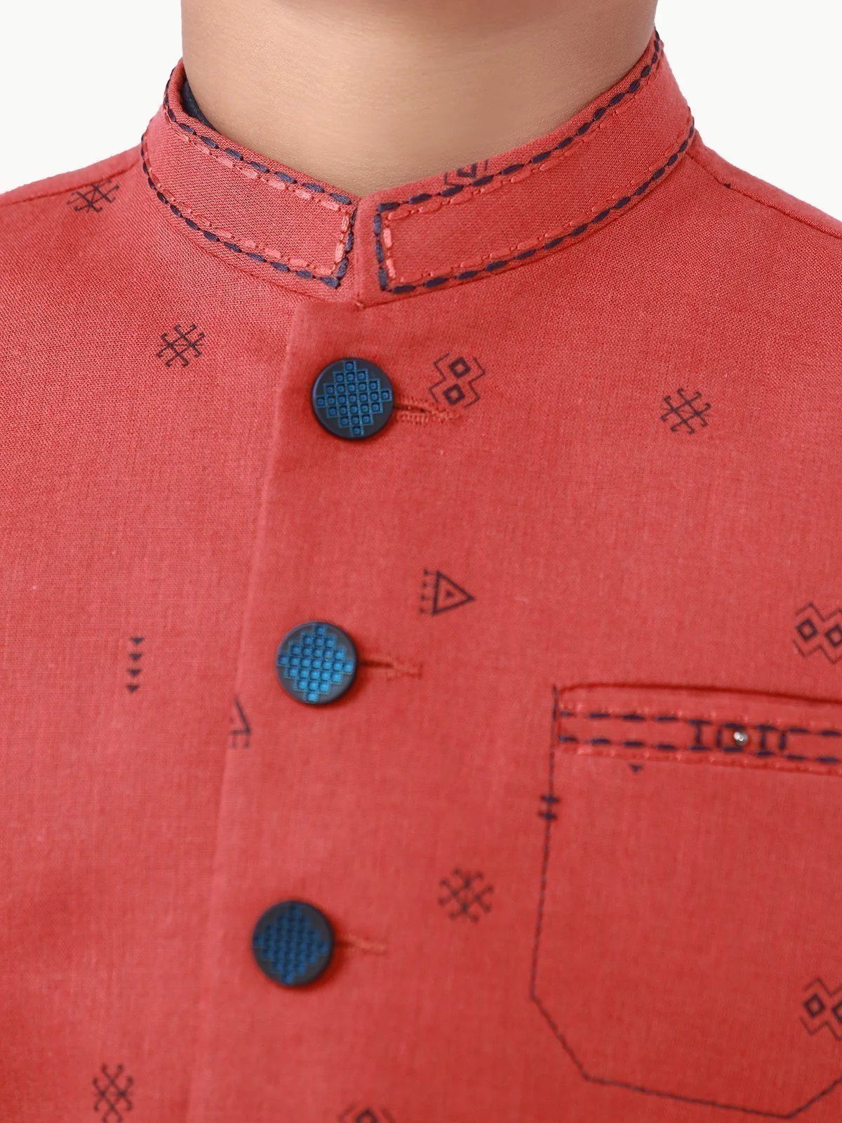 Boy's Rust & Navy Waist Coat Suit - EBTWCS22-25171 - Image 5