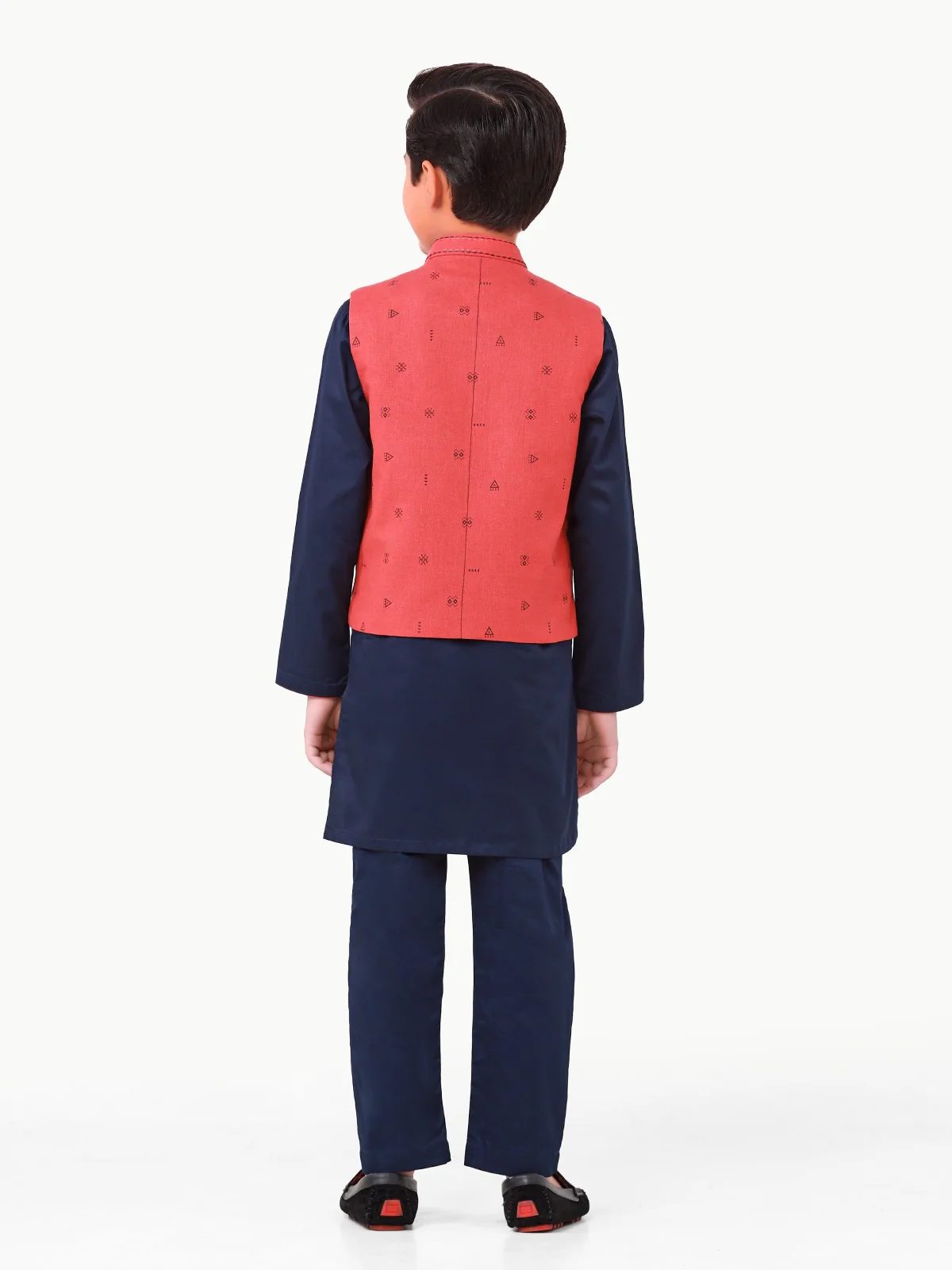 Boy's Rust & Navy Waist Coat Suit - EBTWCS22-25171 - Image 6