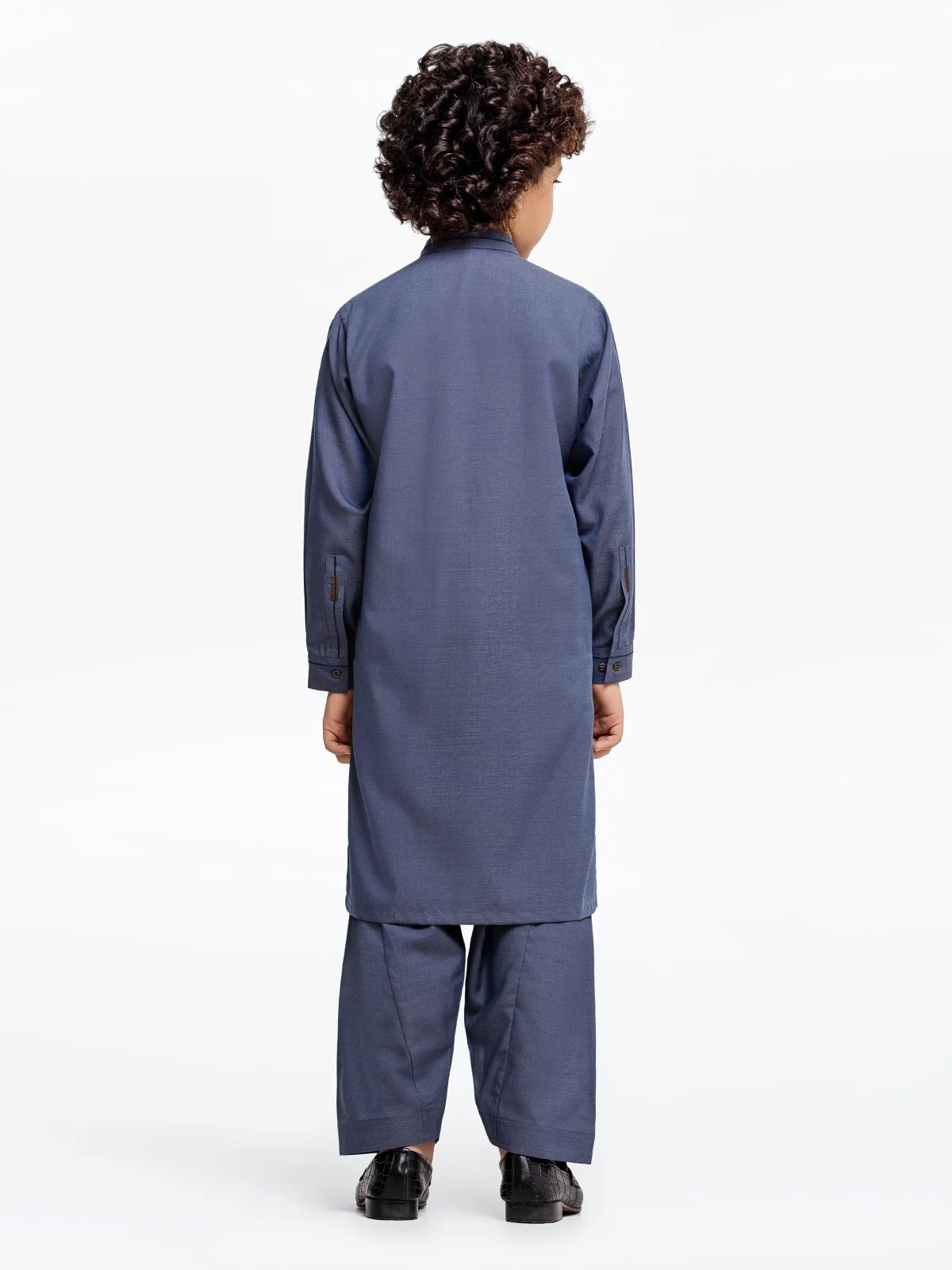 Boy's Steel Blue Kurta Shalwar - EBTKS23-3879 - Image 6