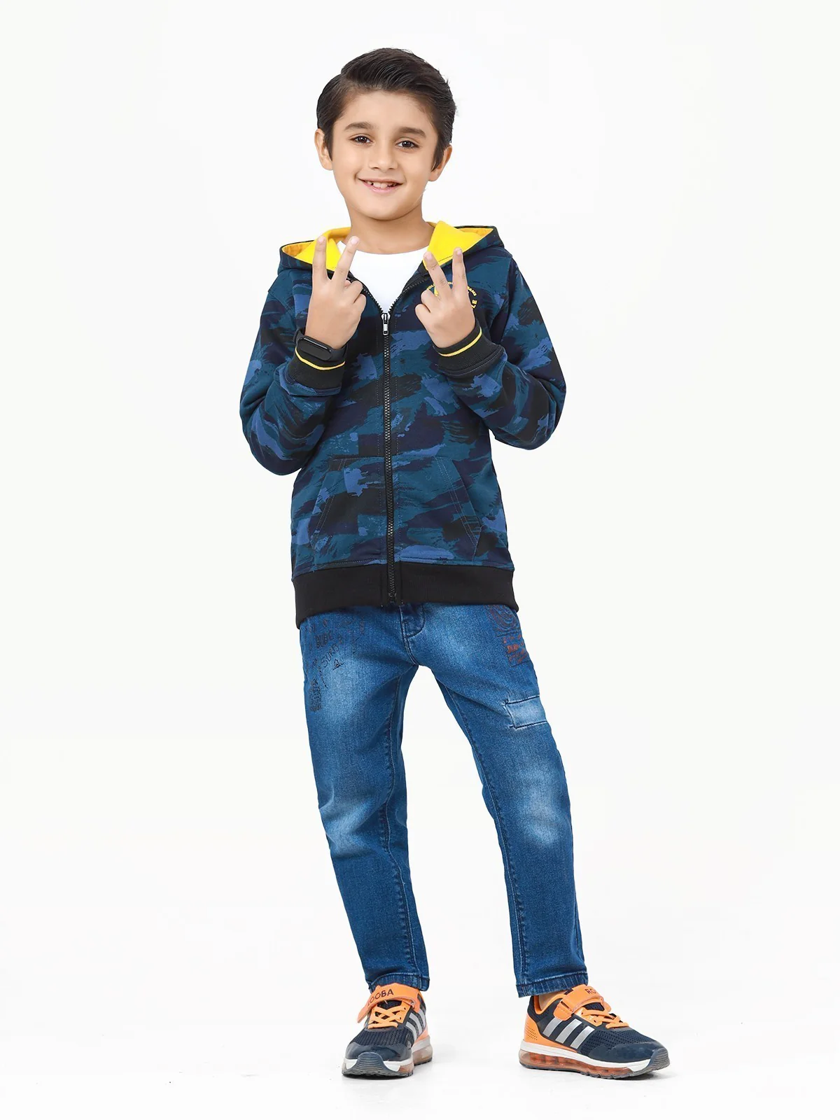 Boy's Teal Blue Hoodie - EBTH22-013 - Image 2