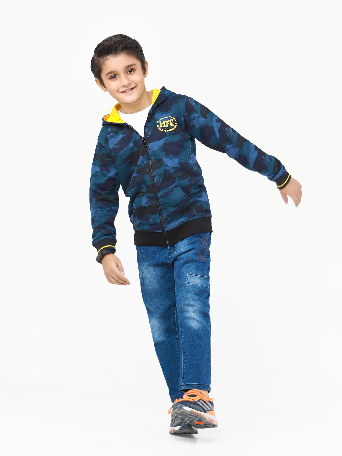 Boy's Teal Blue Hoodie - EBTH22-013 - Image 4
