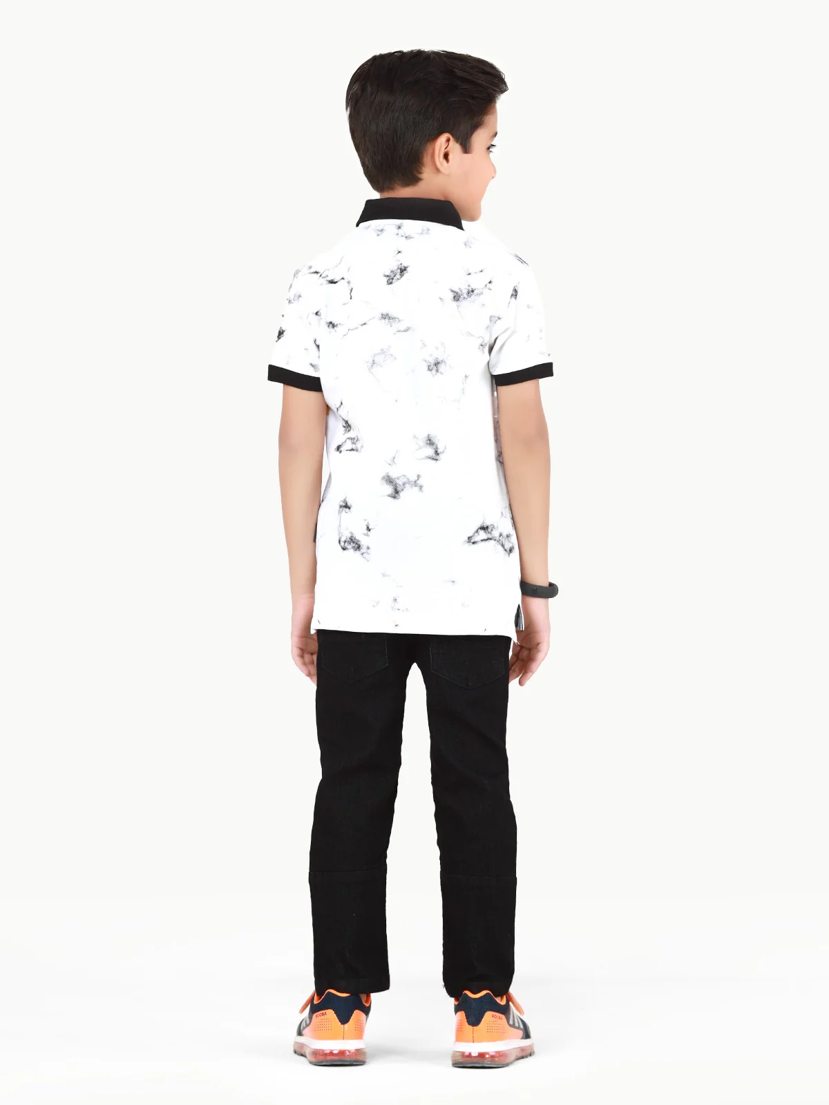 Boy's White & Black Polo Shirt - EBTPS22-014 - Image 6