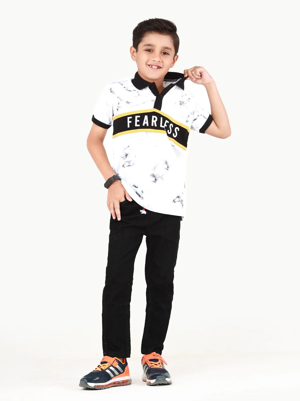 Boy's White & Black Polo Shirt - EBTPS22-014 - Image 7