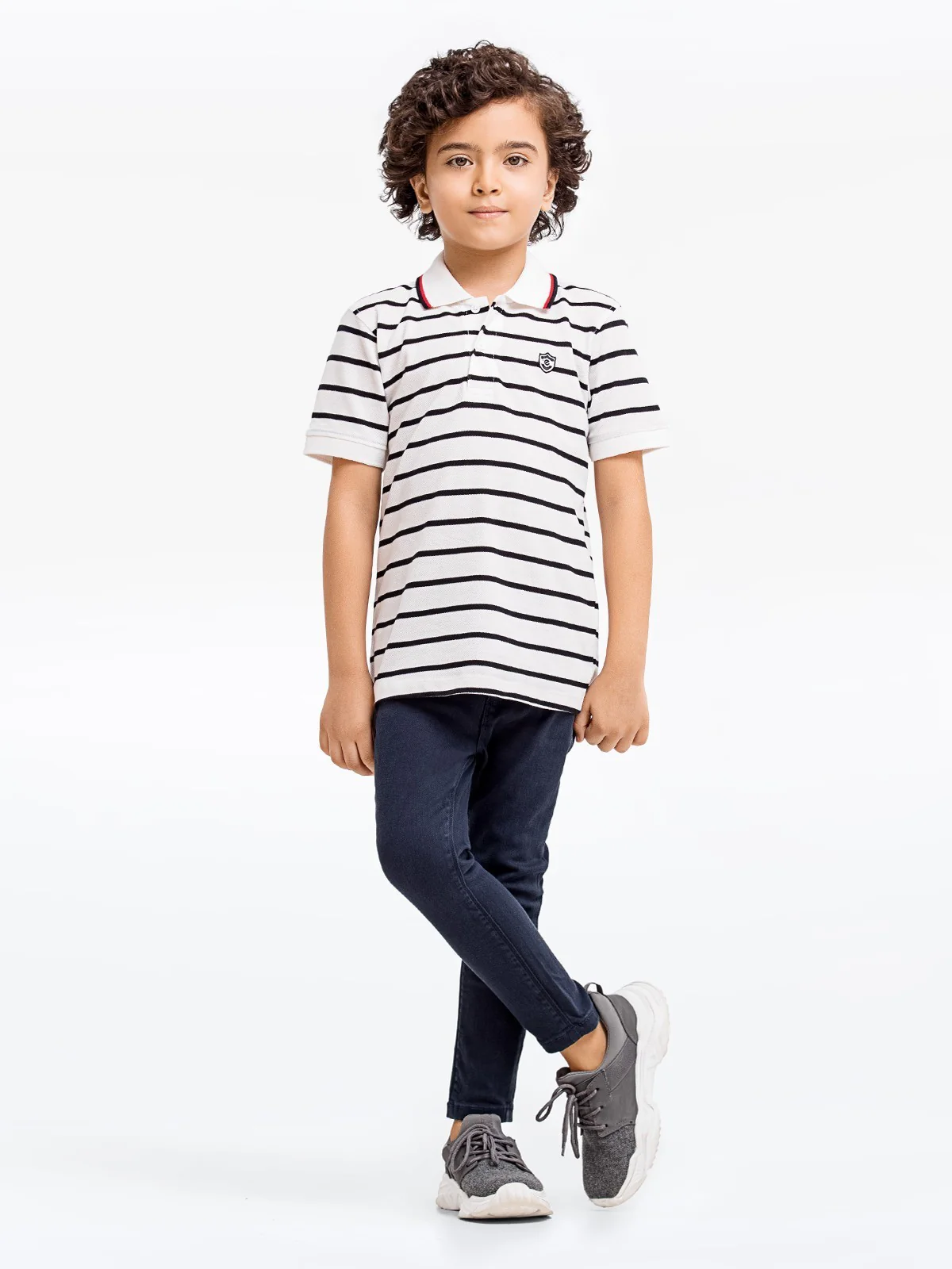 Boy's White & Black Polo Shirt - EBTPS23-008 - Image 2