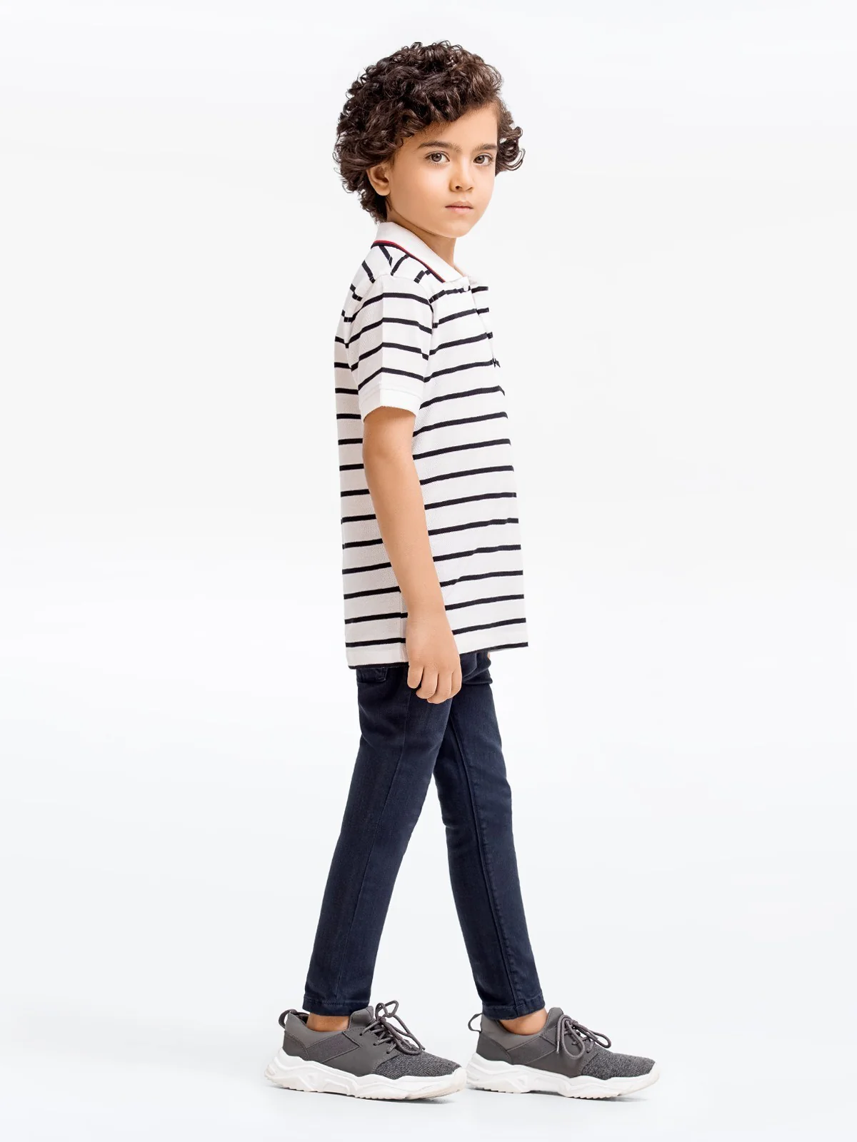 Boy's White & Black Polo Shirt - EBTPS23-008 - Image 4