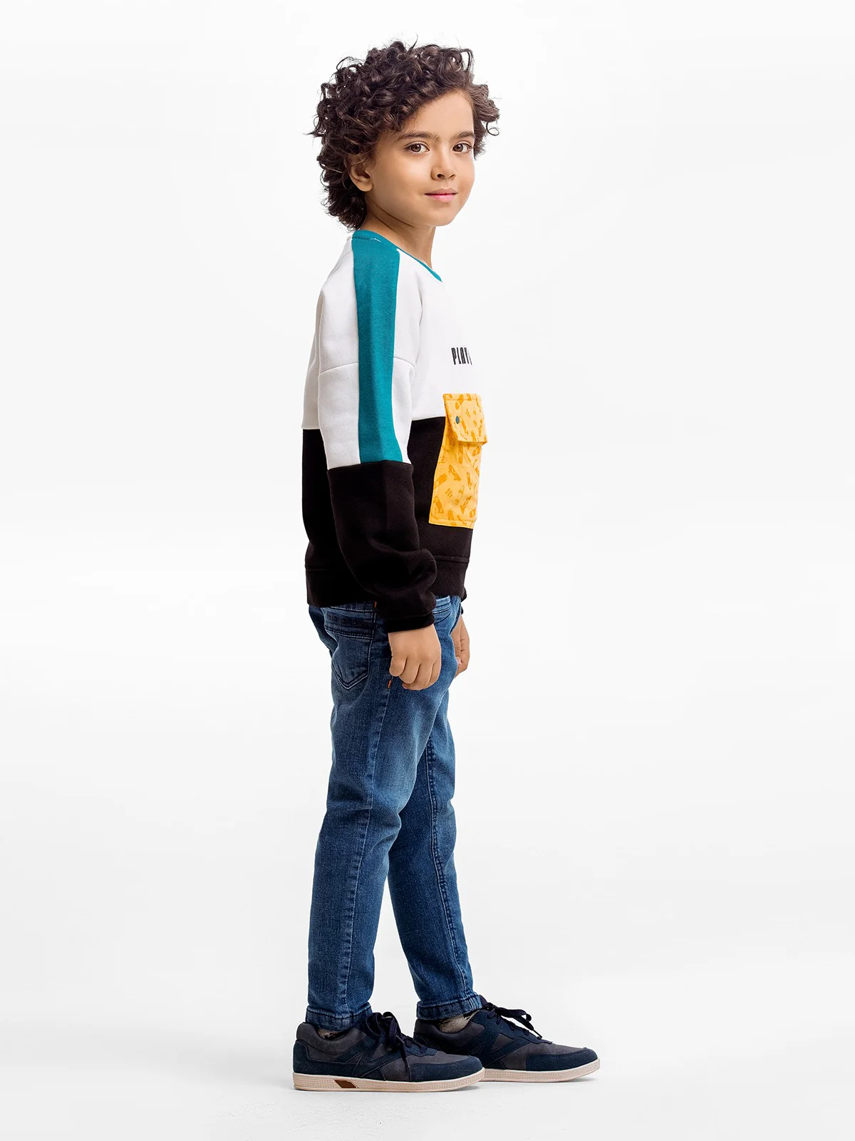 Boy's White & Black Sweatshirt - EBTSS23-001 - Image 3