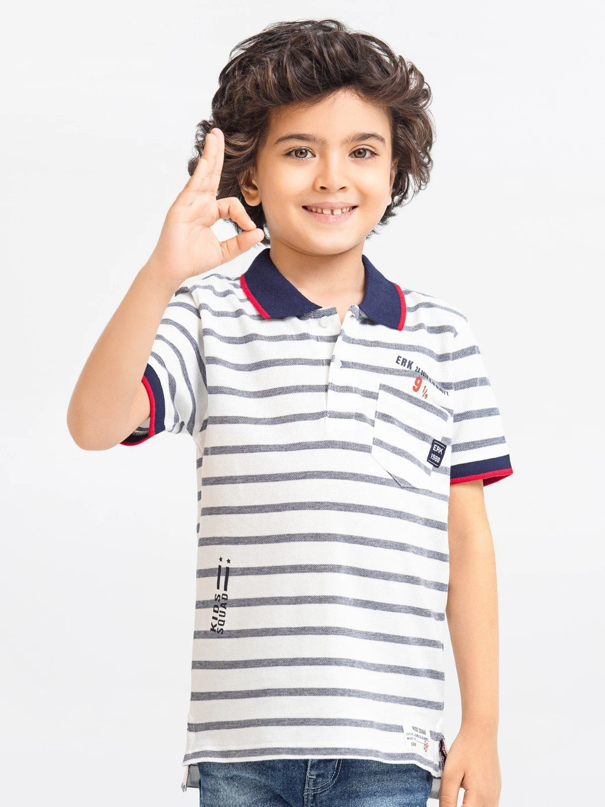 Boy's White & Blue Polo Shirt - EBTPS23-010 - Image 2