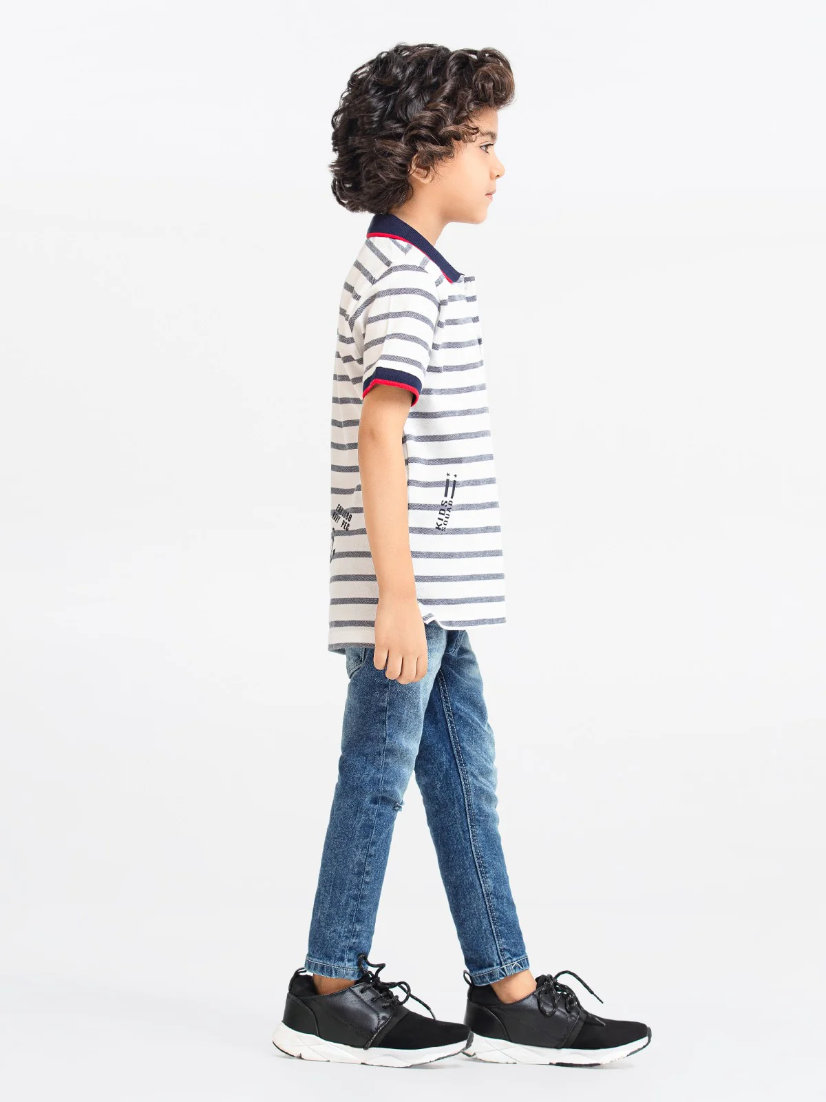 Boy's White & Blue Polo Shirt - EBTPS23-010 - Image 3