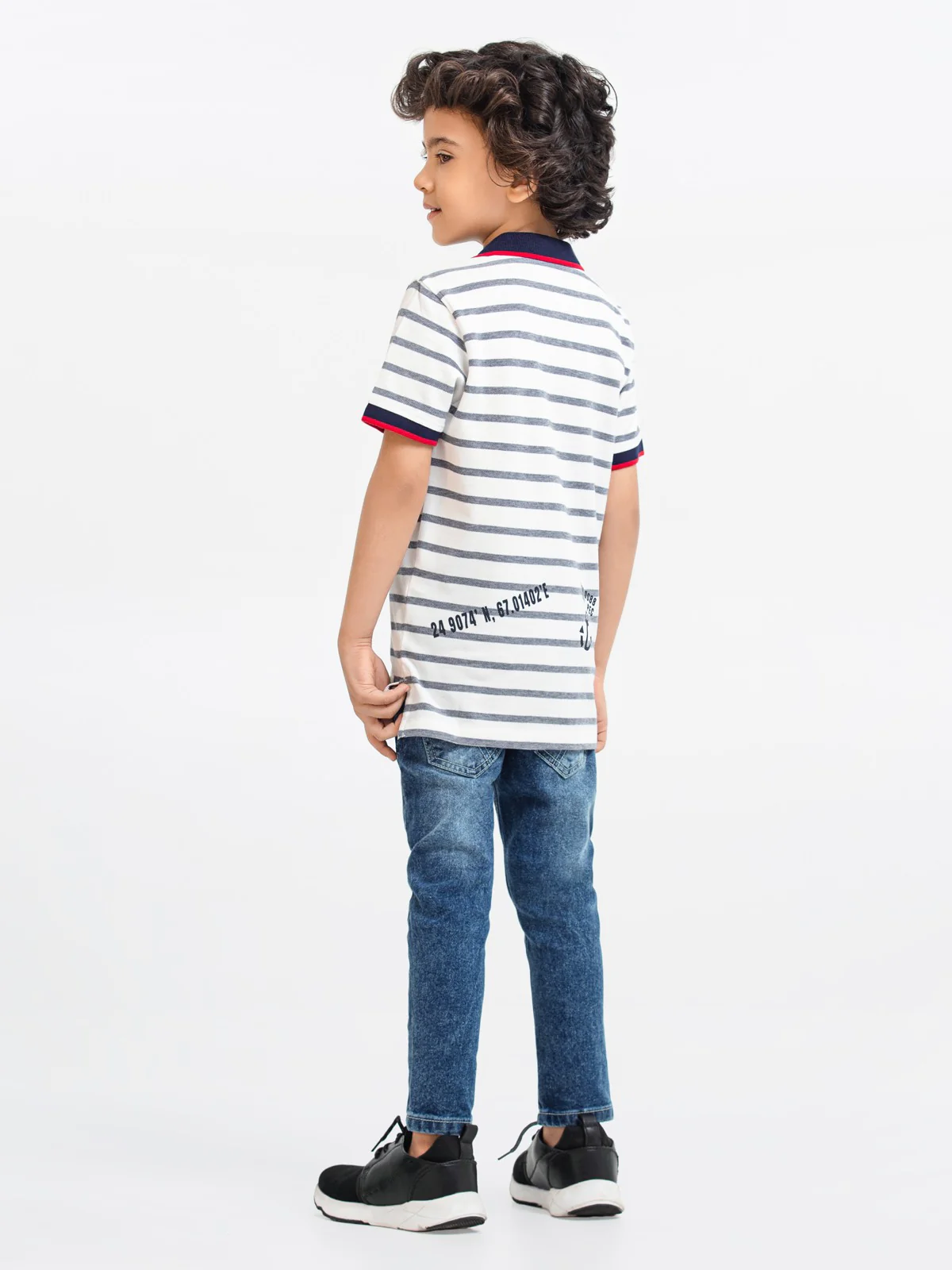 Boy's White & Blue Polo Shirt - EBTPS23-010 - Image 5