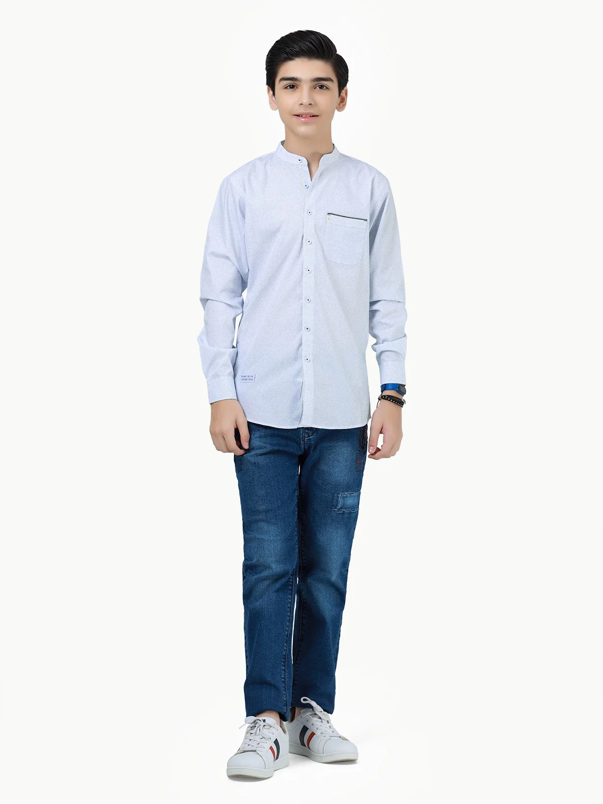 Boy's White & Blue Shirt - EBTS23-27436 - Image 2