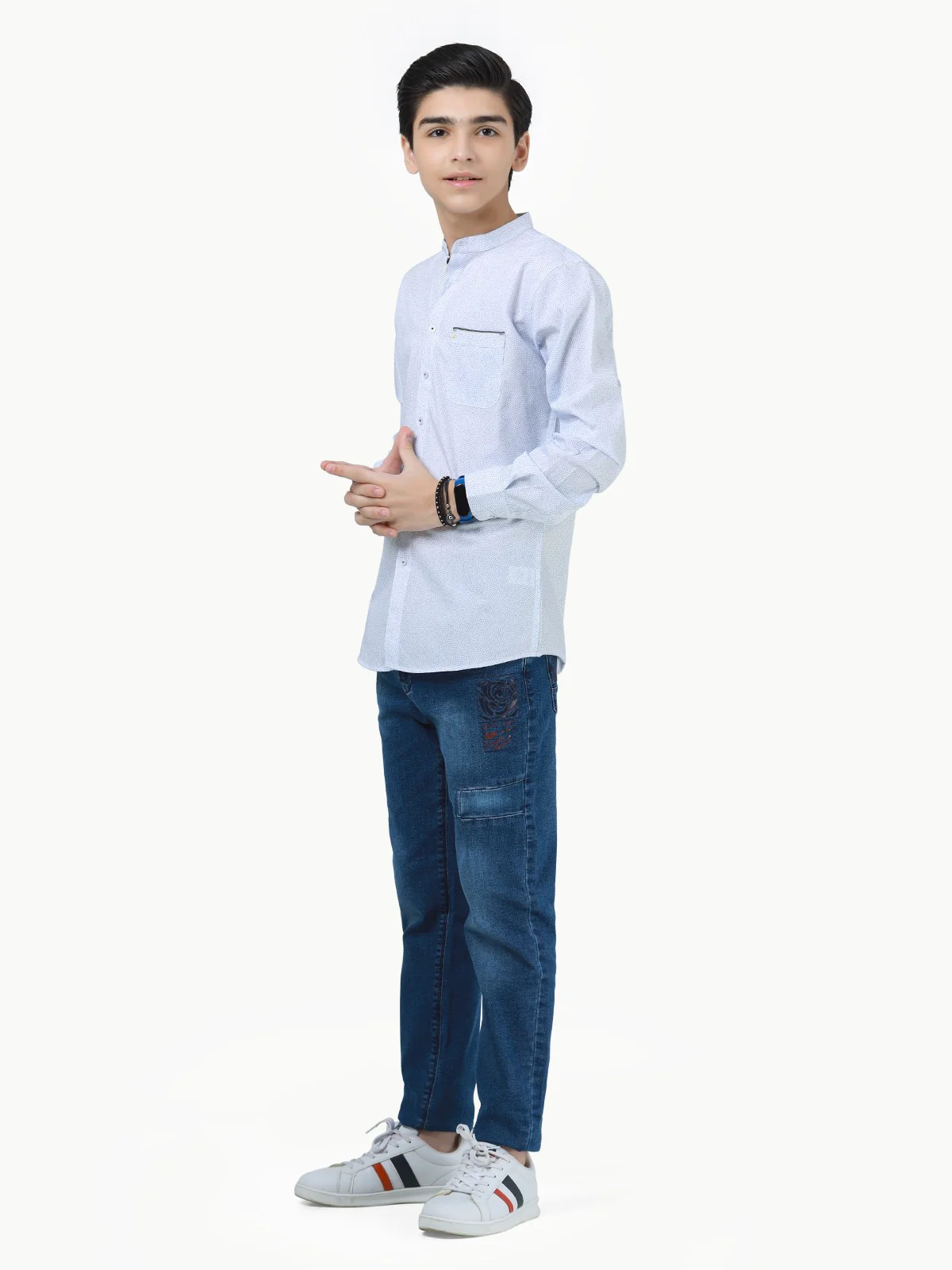 Boy's White & Blue Shirt - EBTS23-27436 - Image 3