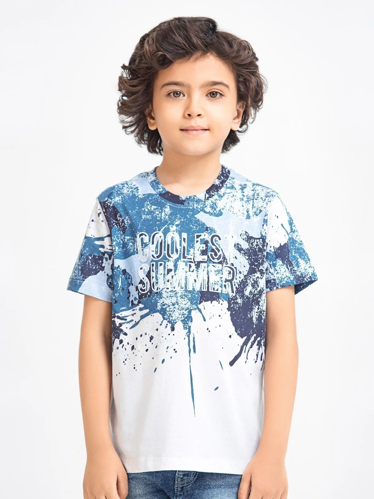 Boy's White & Blue T-Shirt - EBTTS23-028 - Image 2