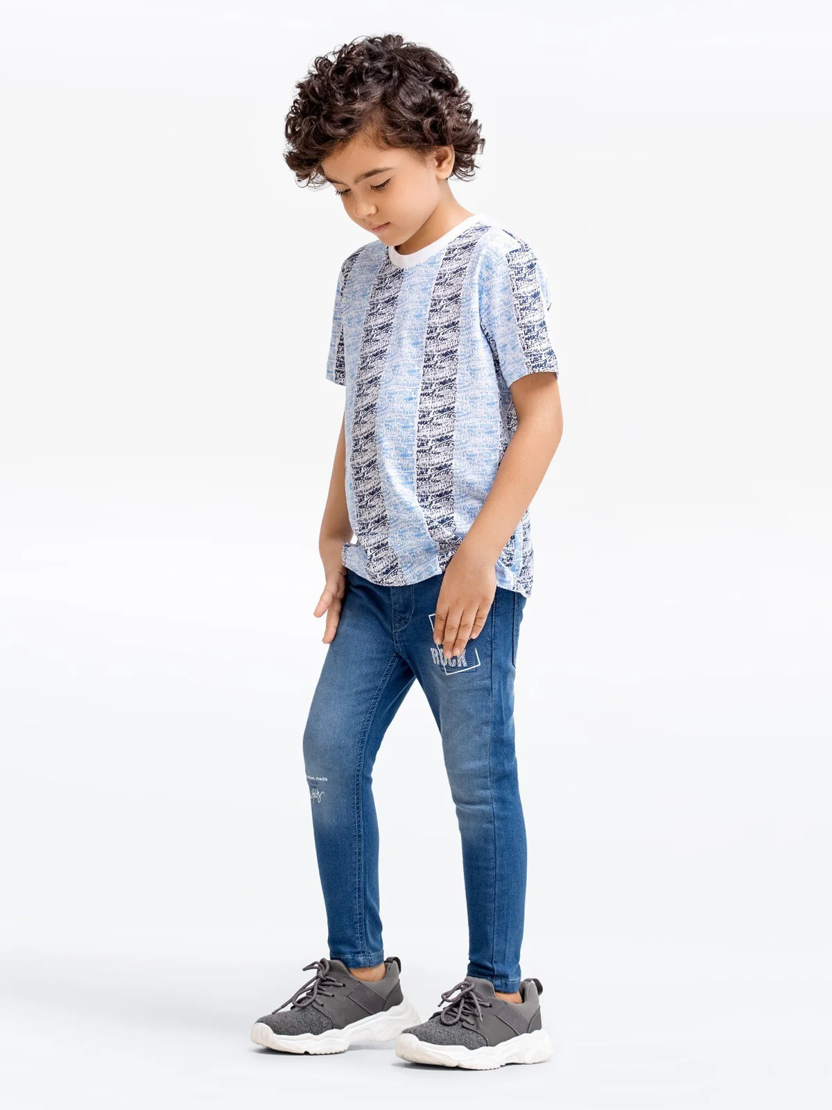 Boy's White & Blue T-Shirt - EBTTS23-043 - Image 3