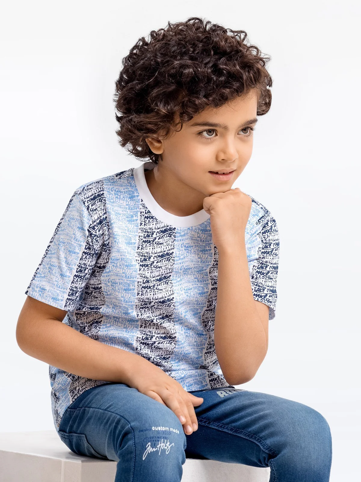 Boy's White & Blue T-Shirt - EBTTS23-043 - Image 4