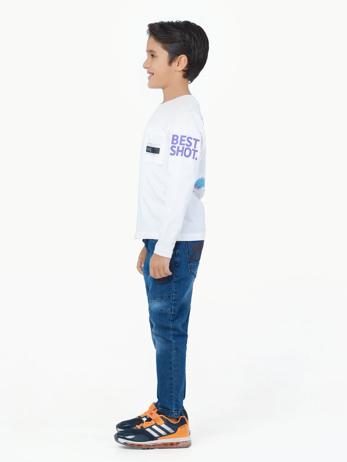 Boy's White Full Sleeve T-Shirt - EBTGF22-008 - Image 3