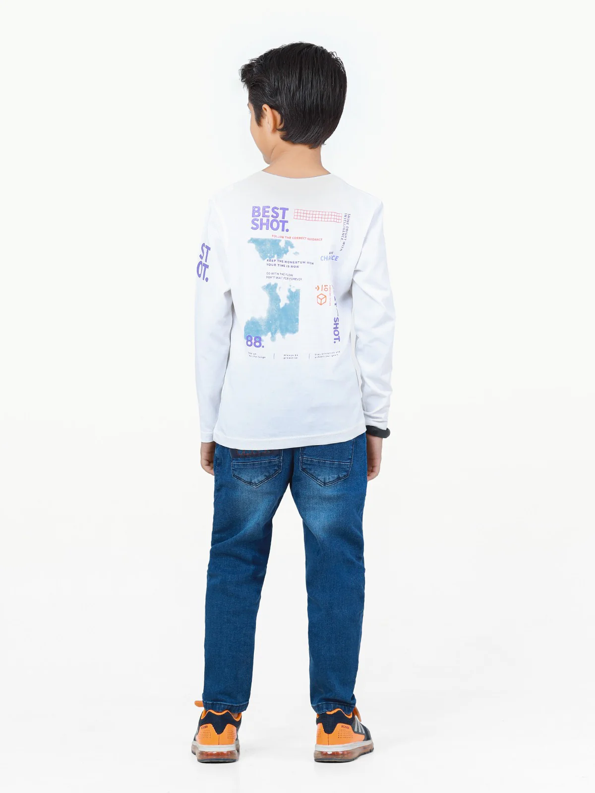 Boy's White Full Sleeve T-Shirt - EBTGF22-008 - Image 7