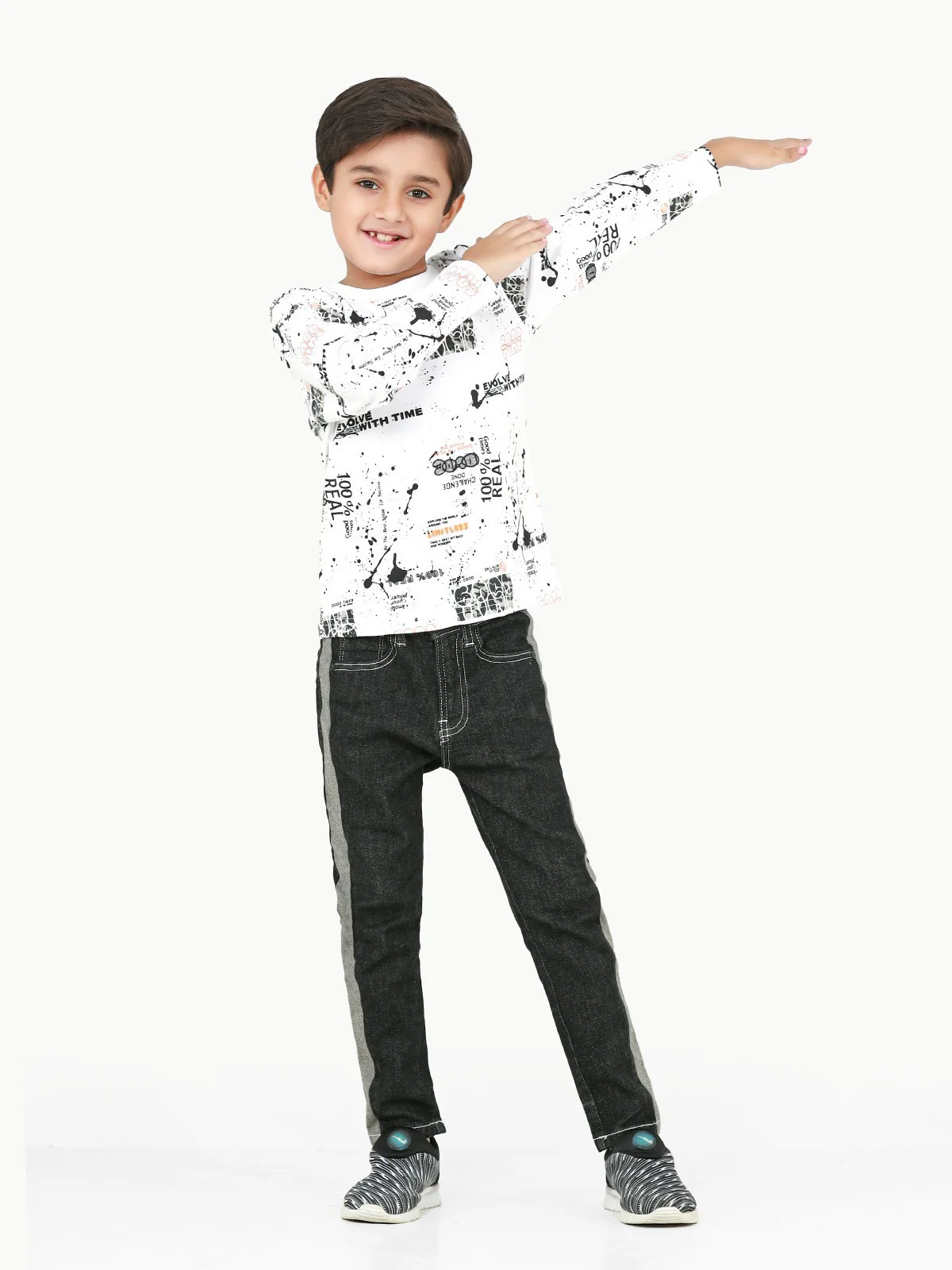 Boy's White Full Sleeve T-Shirt - EBTGF22-009 - Image 2