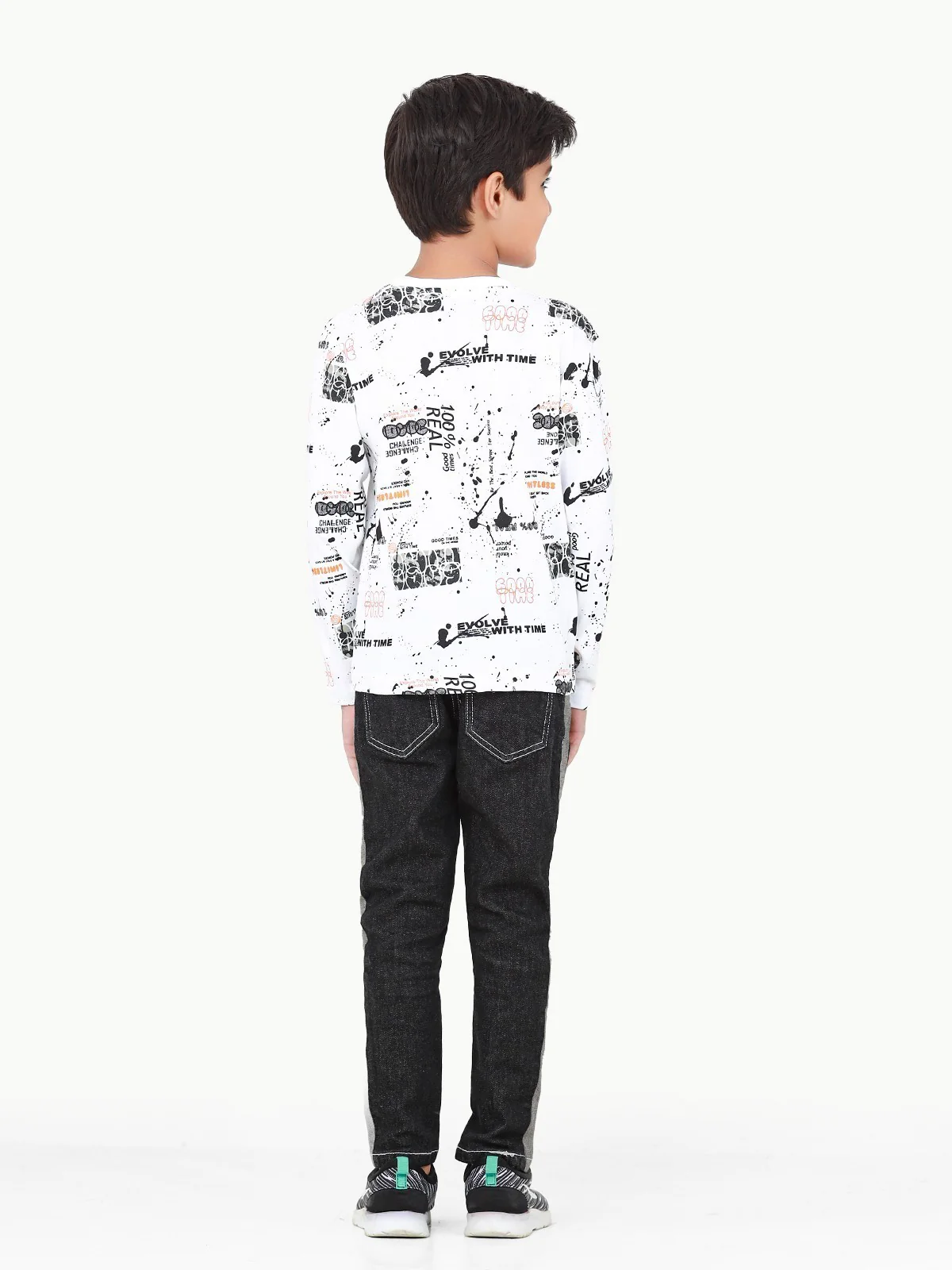 Boy's White Full Sleeve T-Shirt - EBTGF22-009 - Image 6