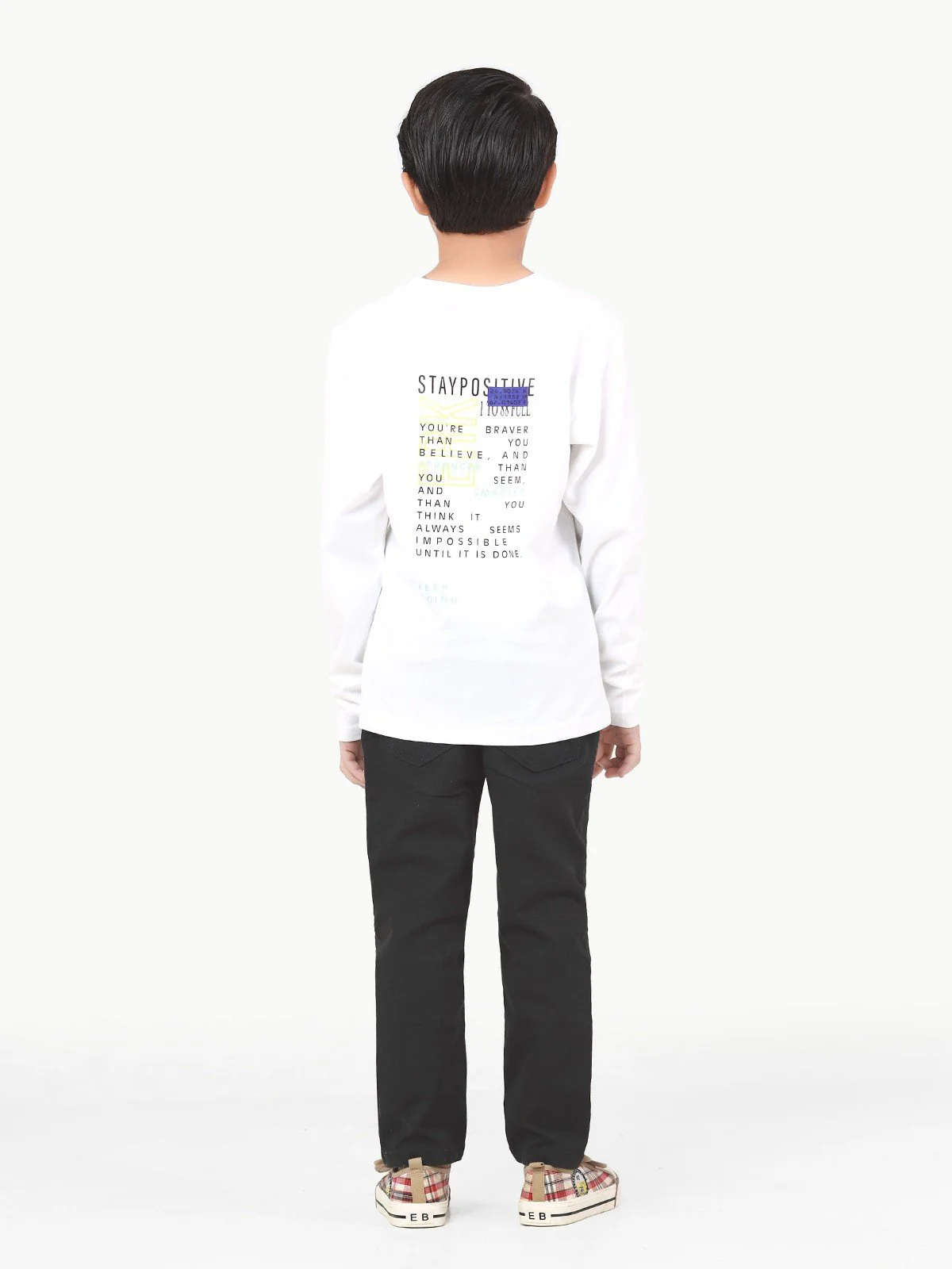 Boy's White Full Sleeve T-Shirt - EBTGF22-015 - Image 6