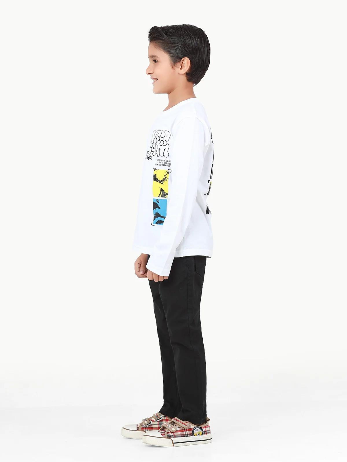 Boy's White Full Sleeve T-Shirt - EBTGF22-019 - Image 3