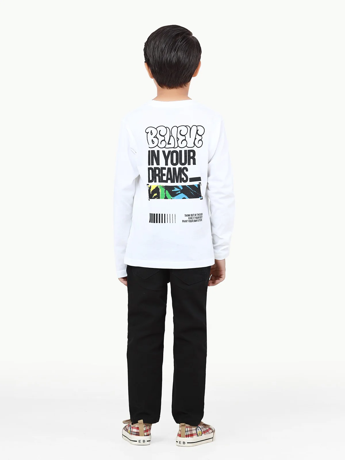 Boy's White Full Sleeve T-Shirt - EBTGF22-019 - Image 6