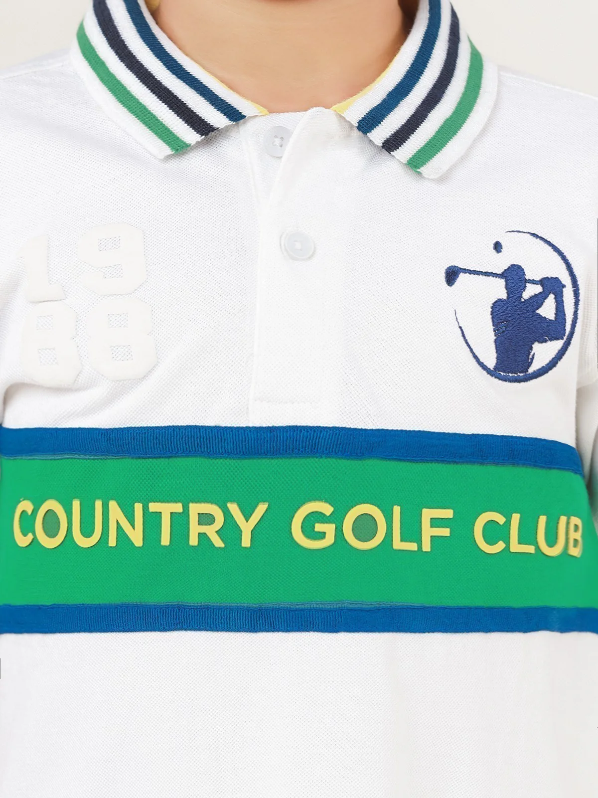 Boy's White & Green Polo Shirt - EBTPS22-012 - Image 3