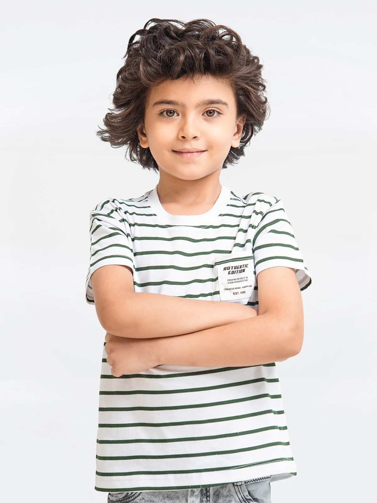 Boy's White & Green T-Shirt - EBTTS23-018 - Image 2