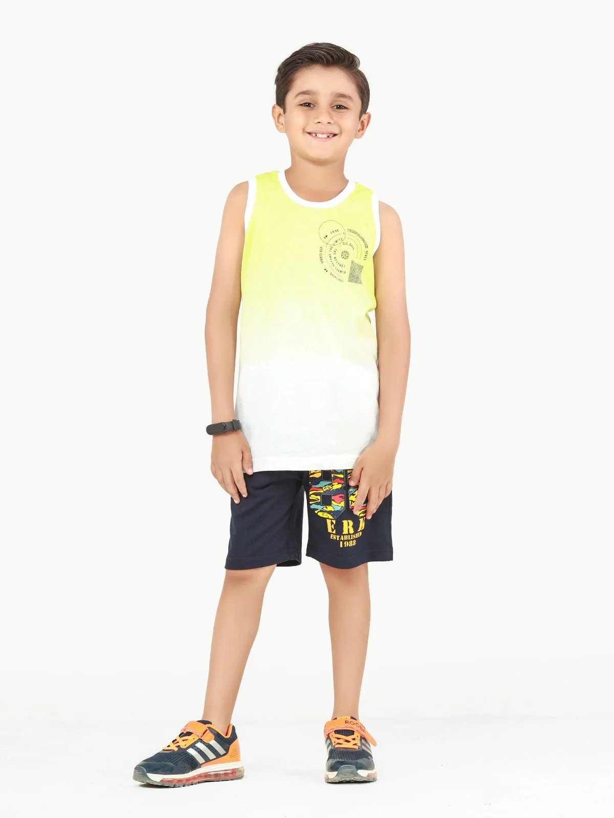 Boy's White & Green Tank Top - EBTT22-011 - Image 2