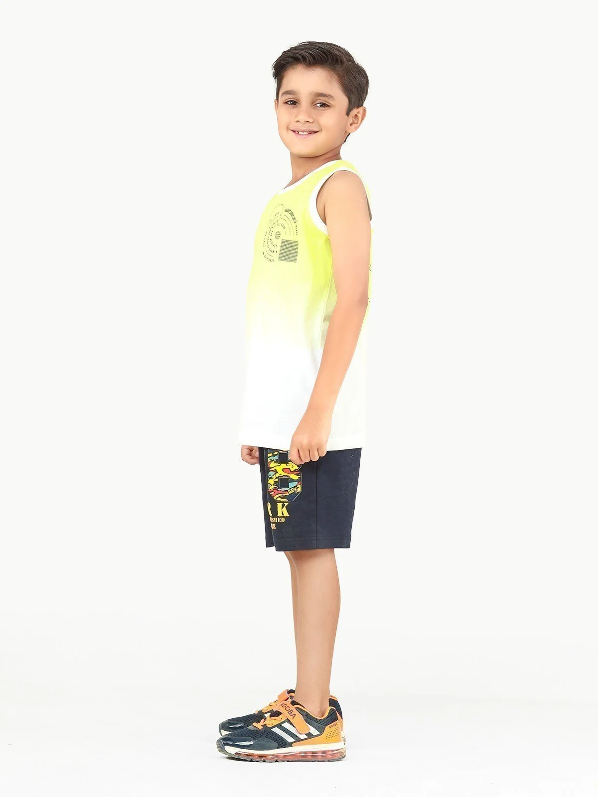 Boy's White & Green Tank Top - EBTT22-011 - Image 3