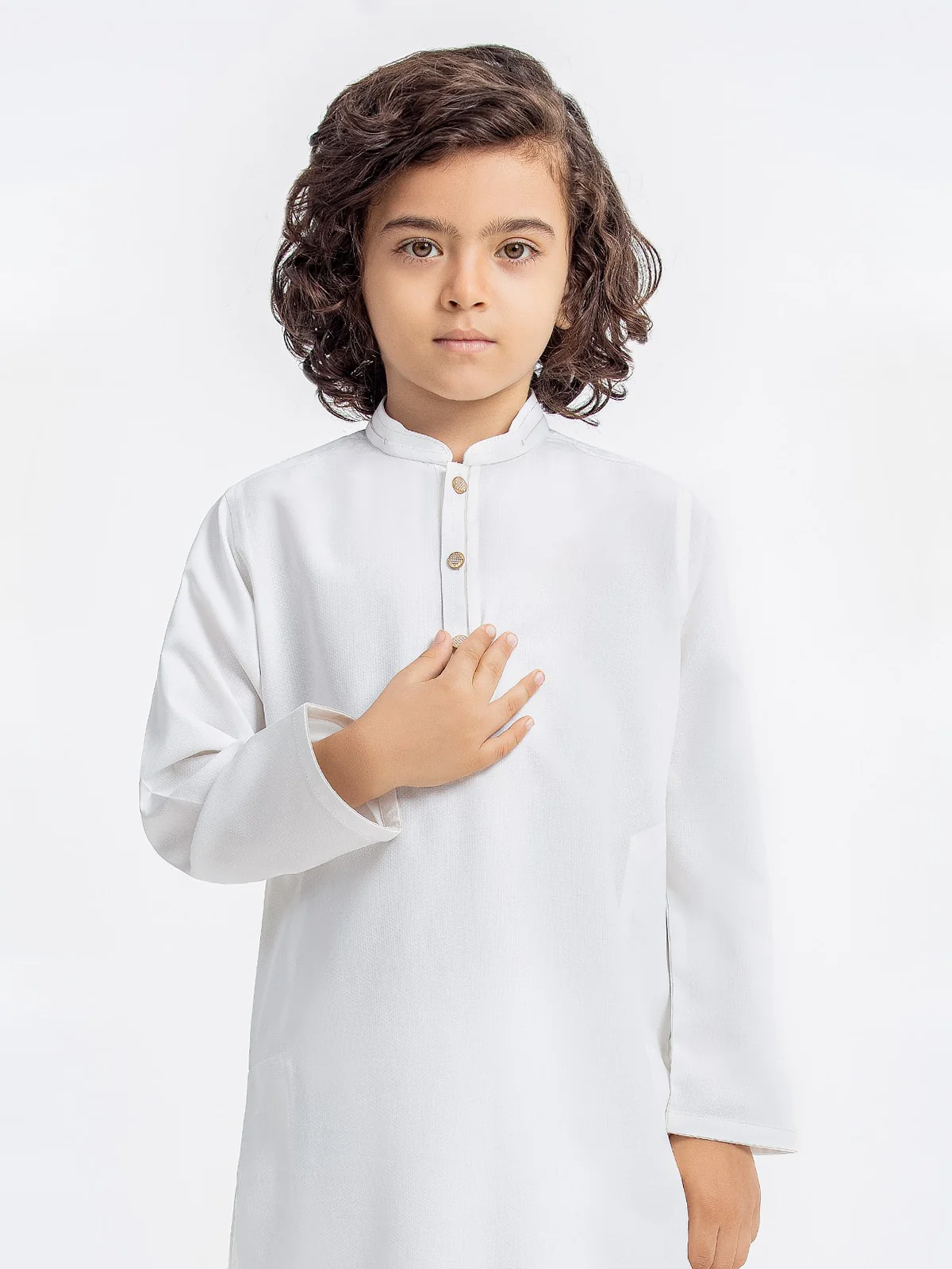 Boy's White Kurta Shalwar - EBTKS23-3870 - Image 2