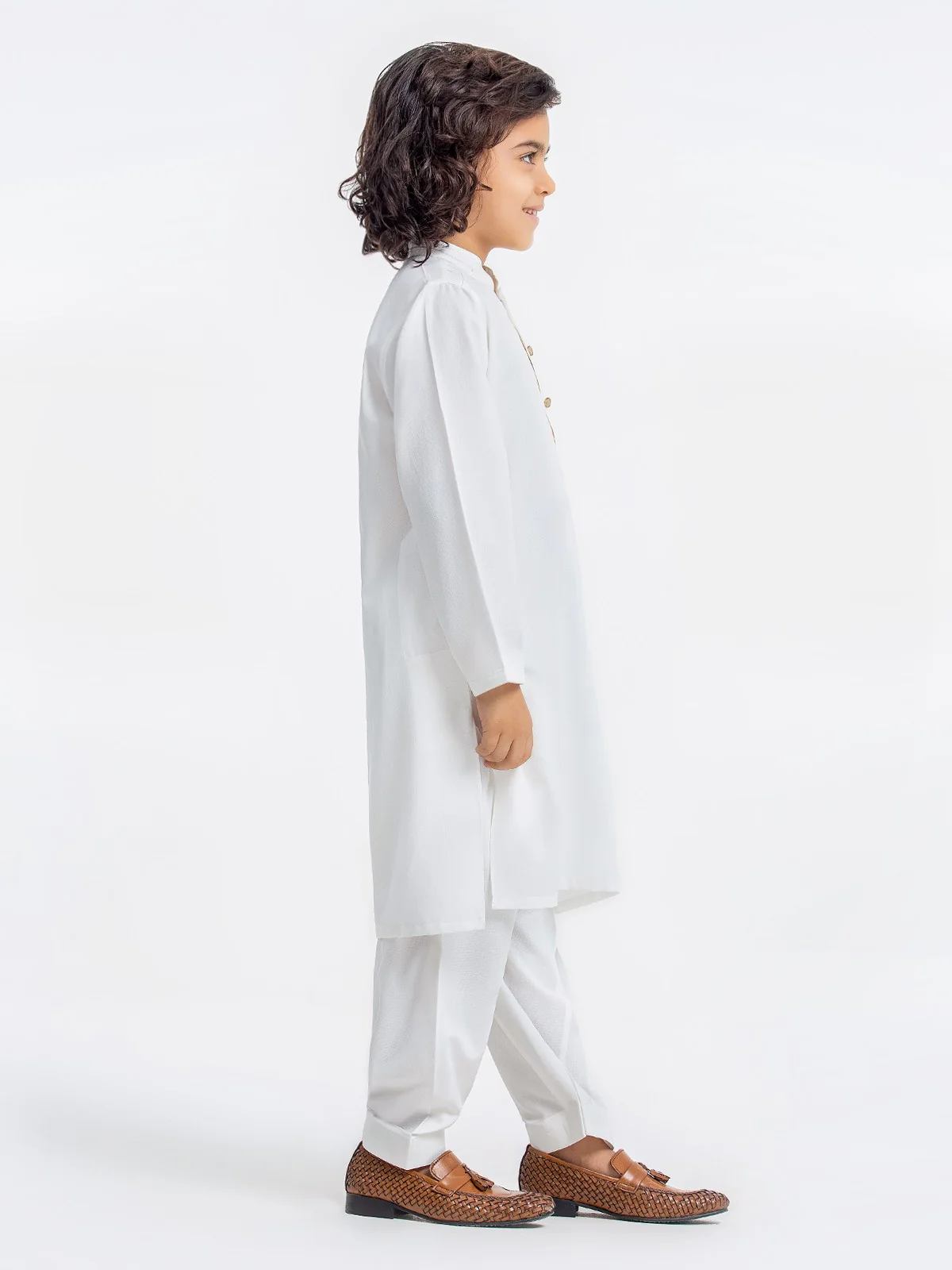 Boy's White Kurta Shalwar - EBTKS23-3870 - Image 4