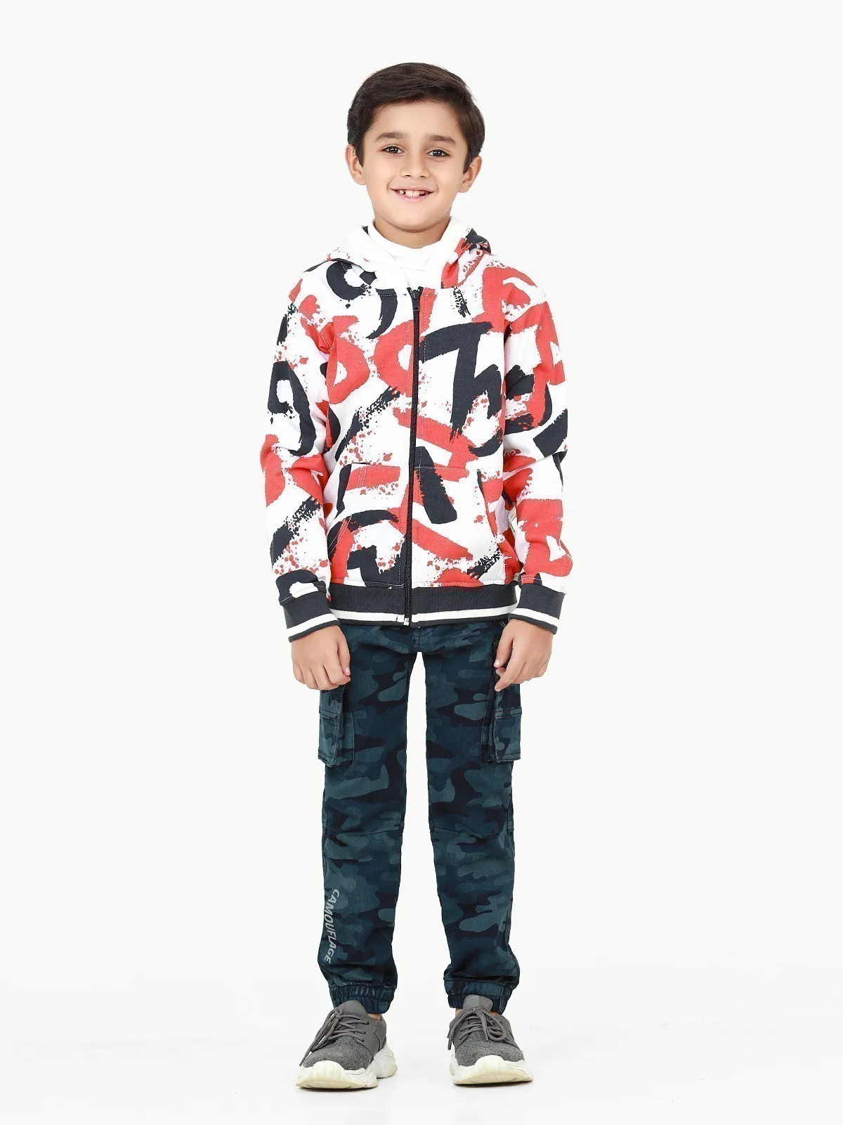 Boy's White Multi Hoodie - EBTH22-018 - Image 2