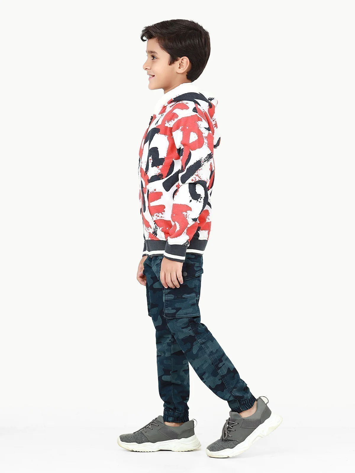 Boy's White Multi Hoodie - EBTH22-018 - Image 3