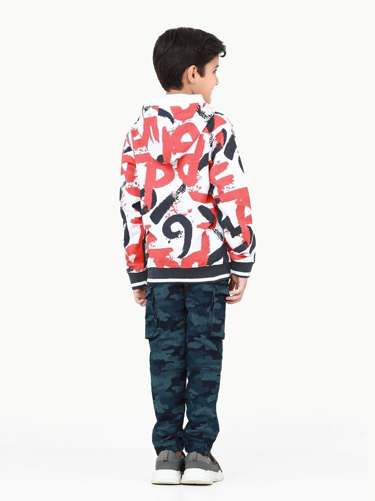 Boy's White Multi Hoodie - EBTH22-018 - Image 5