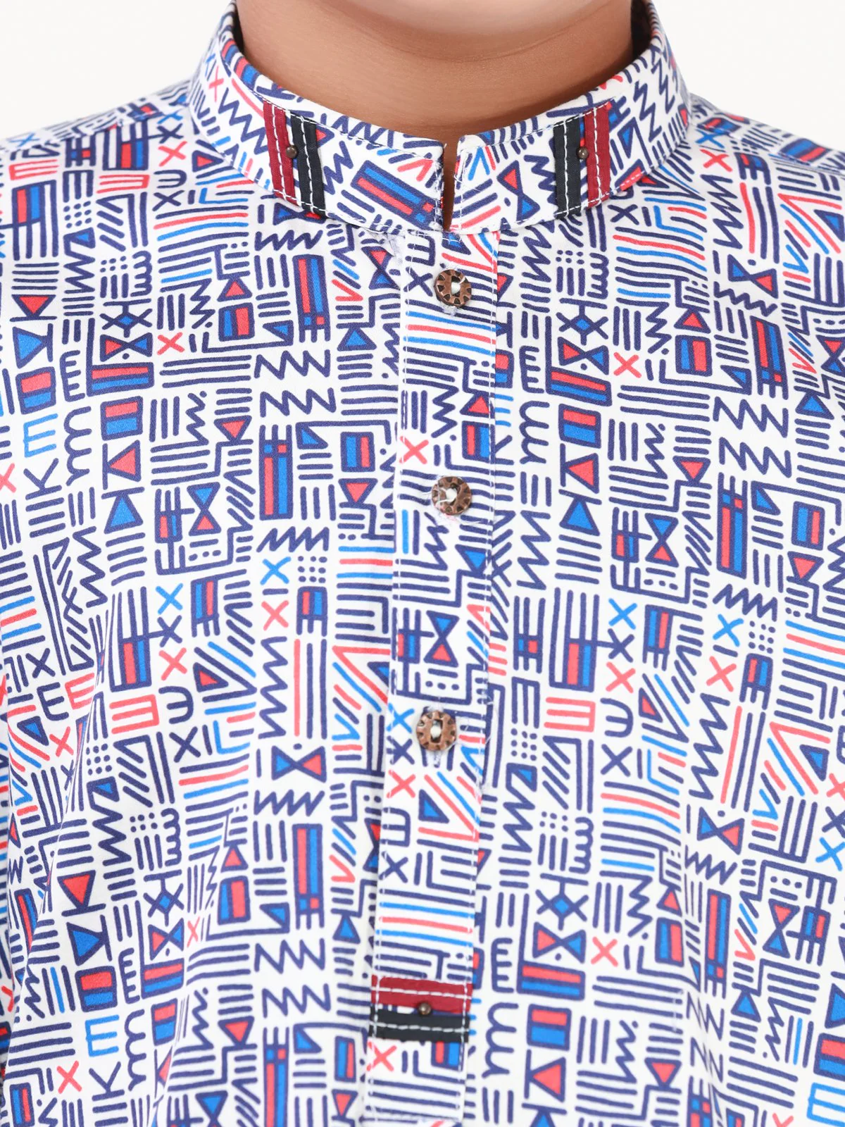 Boy's White Multi Kurta - EBTK22-3840 - Image 4