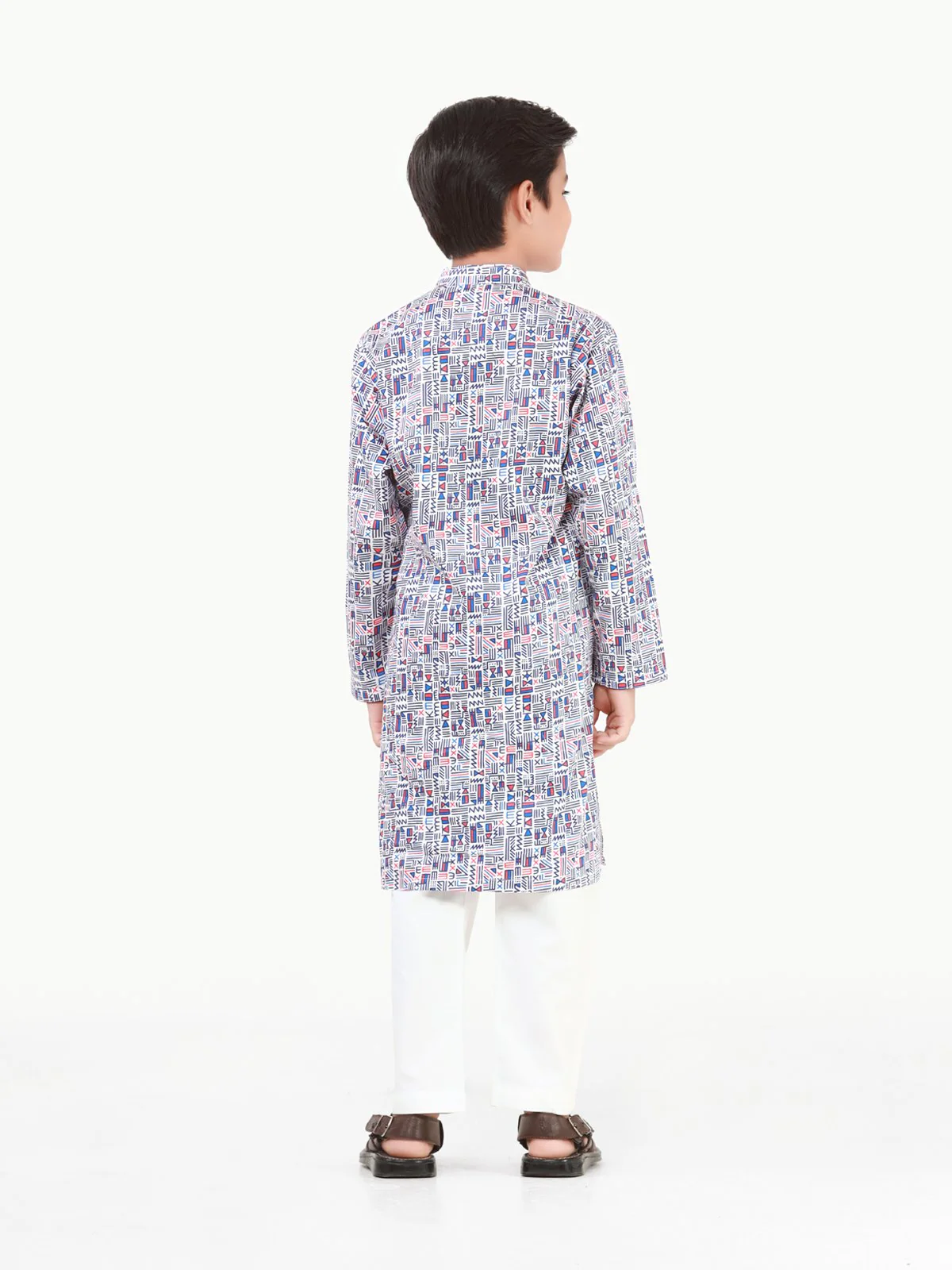 Boy's White Multi Kurta - EBTK22-3840 - Image 5