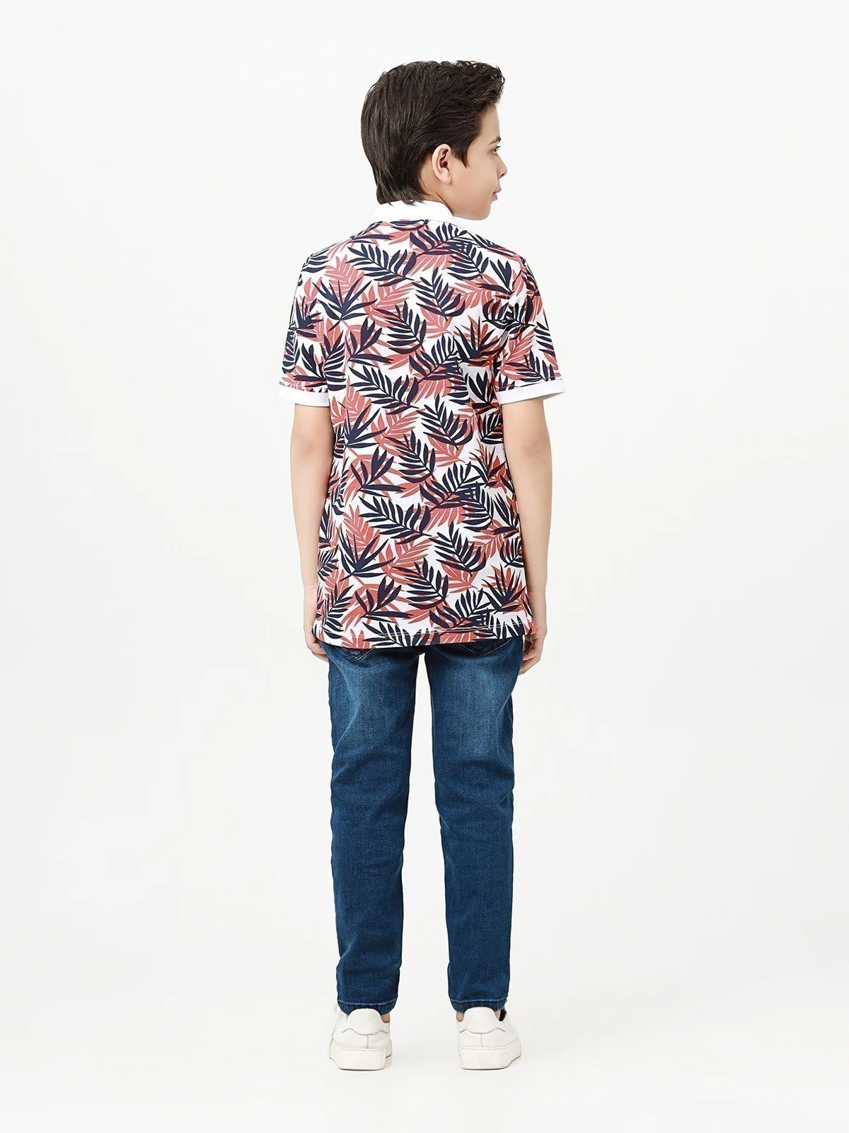 Boy's White Multi Polo Shirt - EBTPS23-025 - Image 3