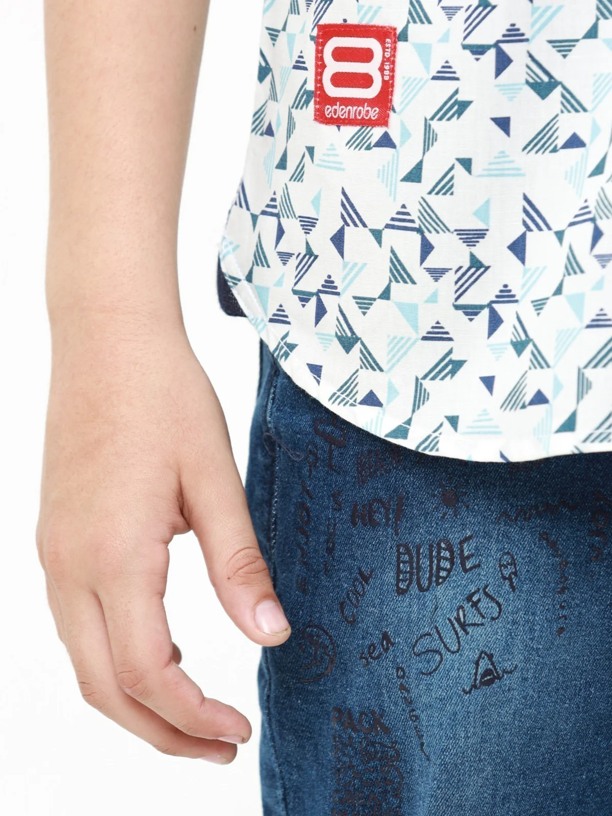 Boy's White & Navy Shirt - EBTS22-27457 - Image 4