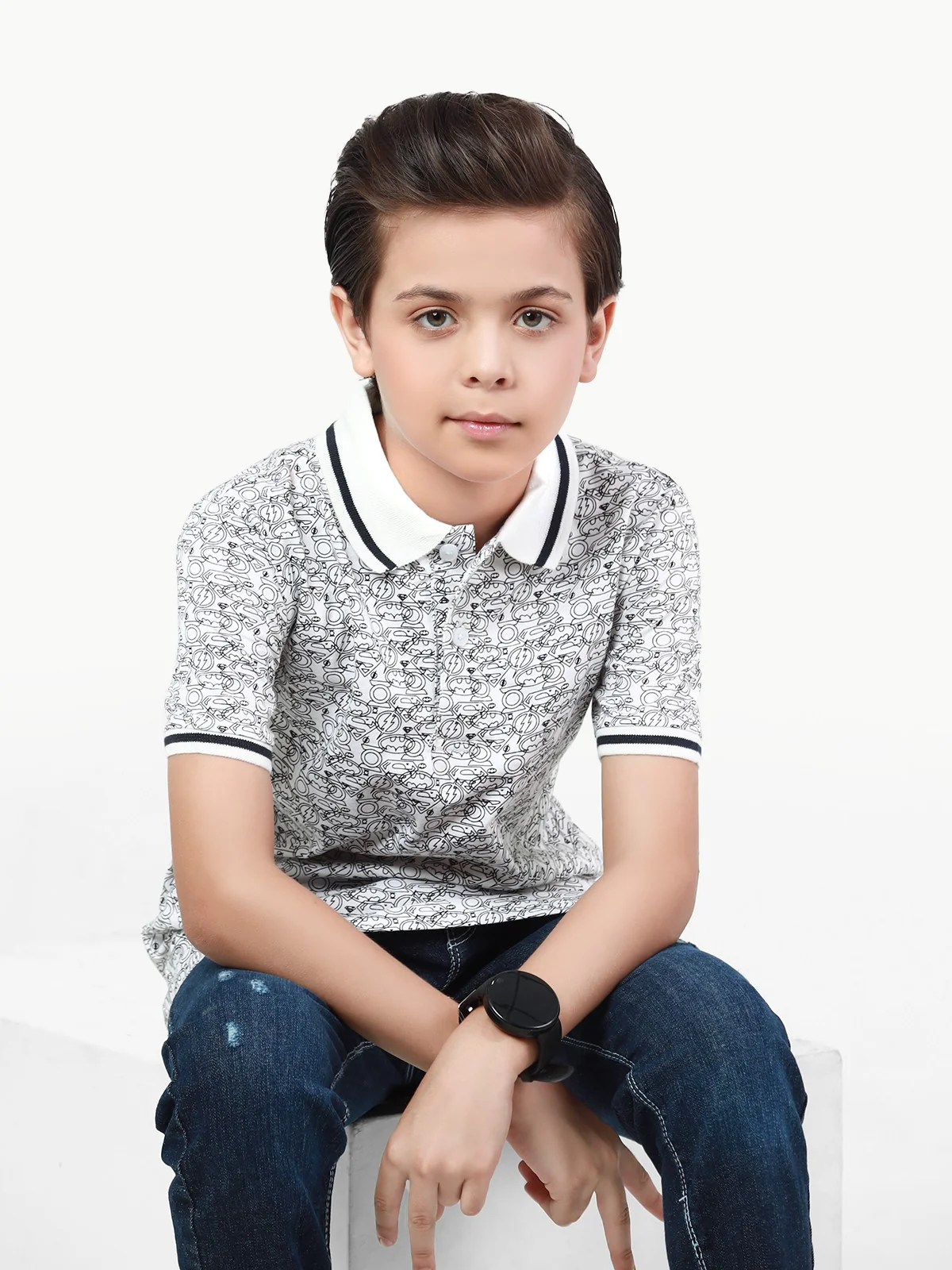 Boy's White Polo Shirt - EBTPS22-002 - Image 3