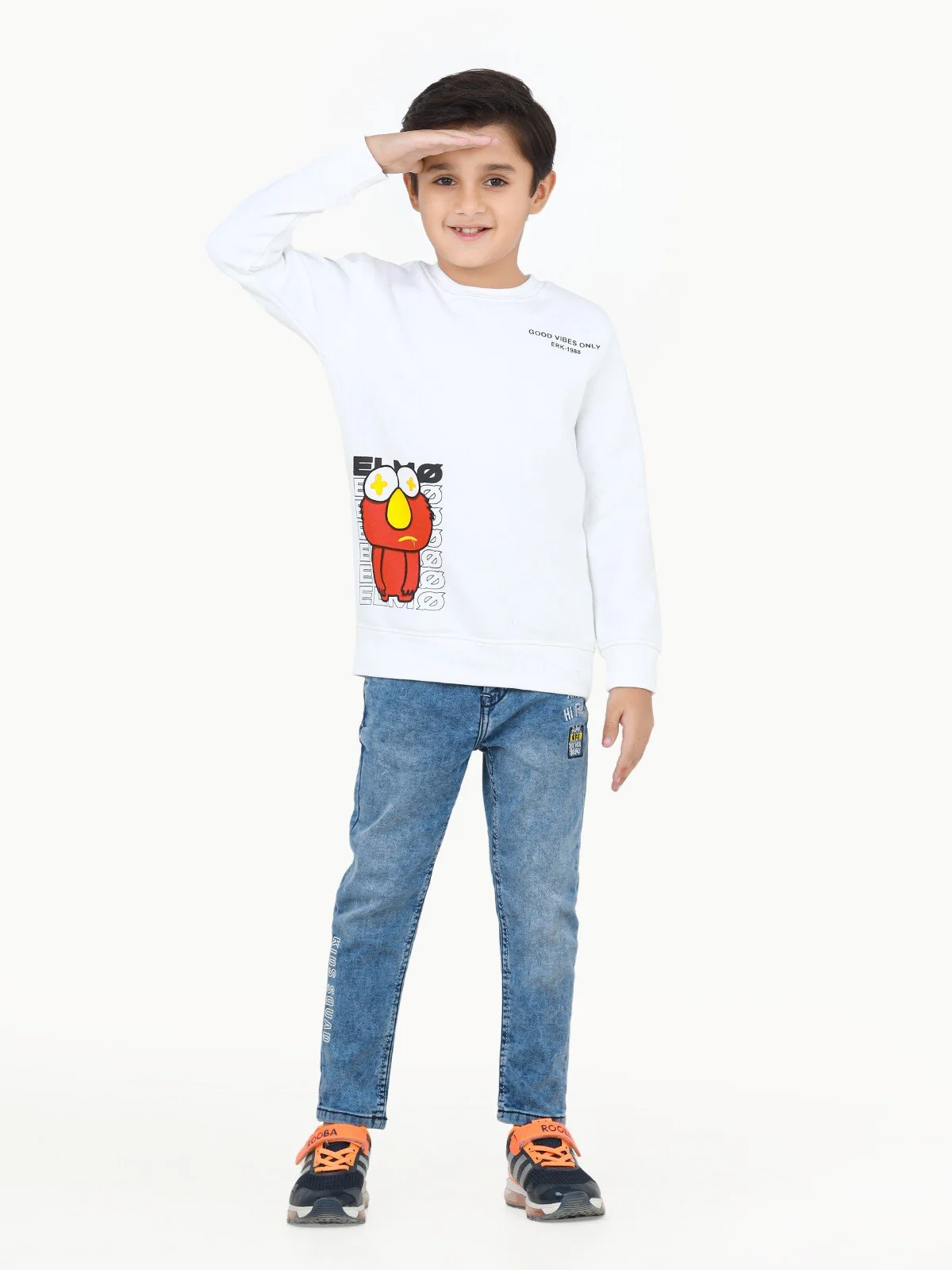 Boy's White Sweatshirt - EBTSS22-004 - Image 2