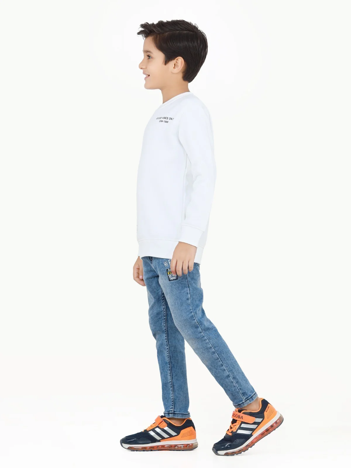 Boy's White Sweatshirt - EBTSS22-004 - Image 3