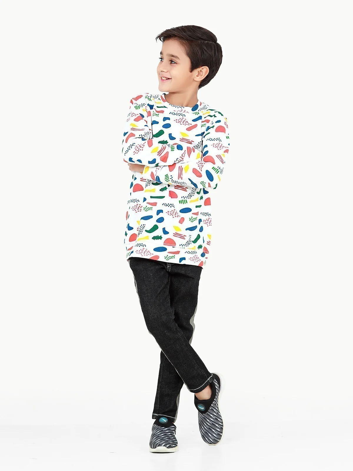Boy's White Sweatshirt - EBTSS22-010 - Image 2