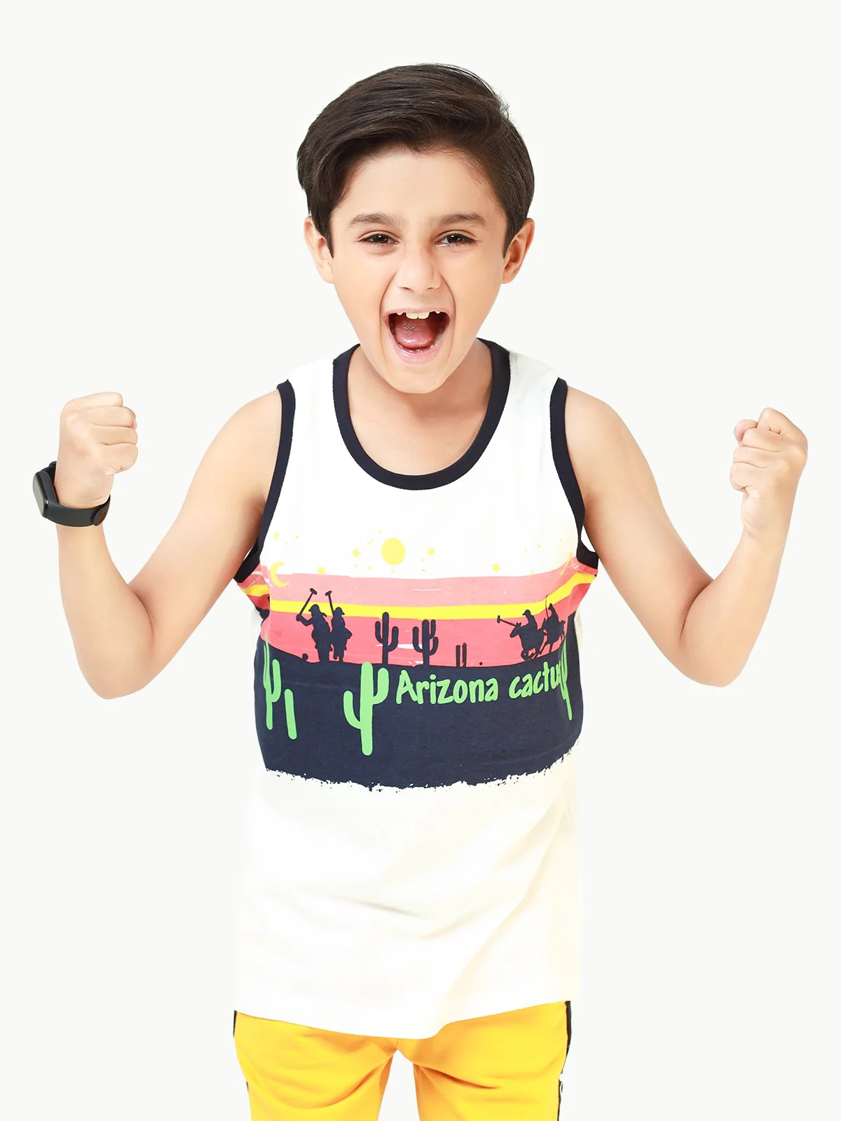 Boy's White Tank Top - EBTT22-004 - Image 3