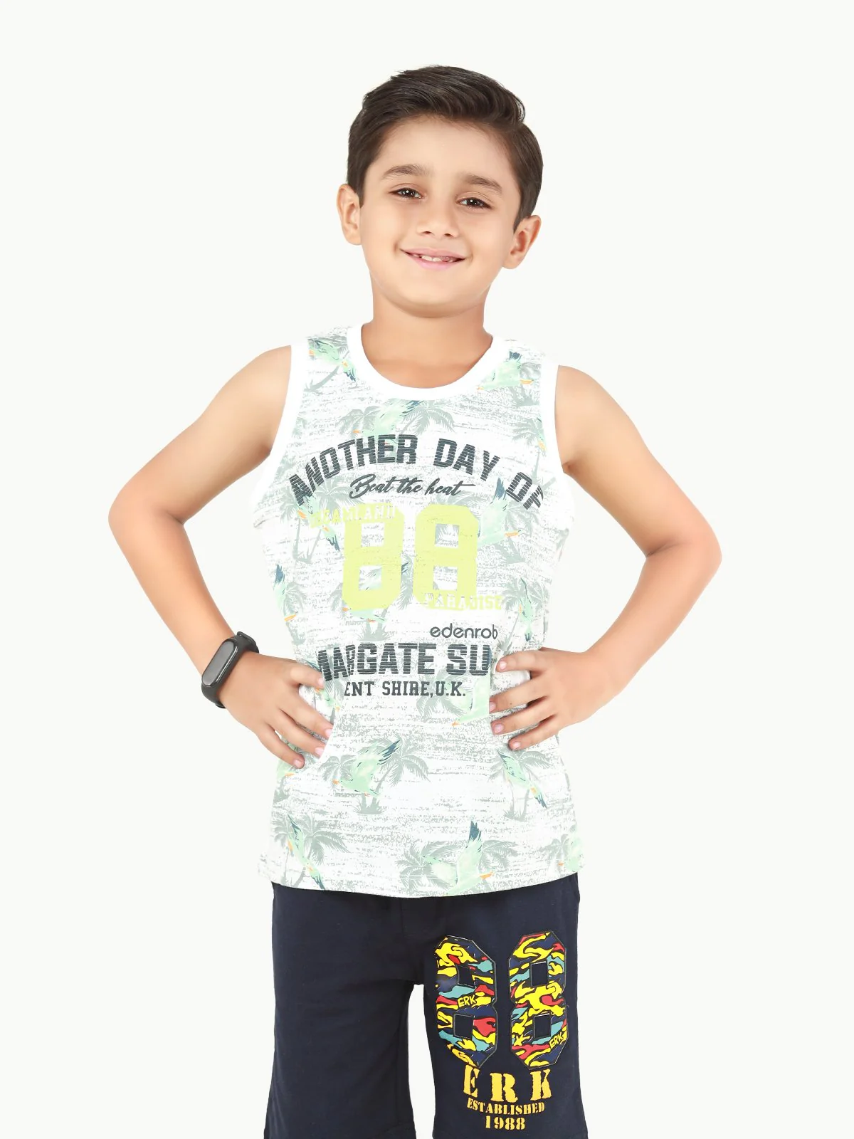 Boy's White Tank Top - EBTT22-014 - Image 2