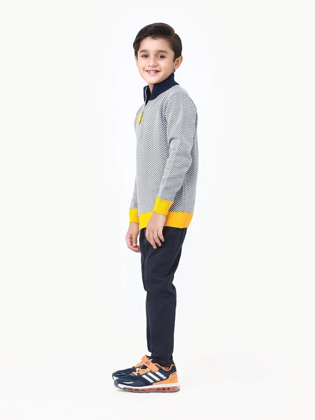 Boy's White & Yellow Sweater - EBTSWT22-014 - Image 3