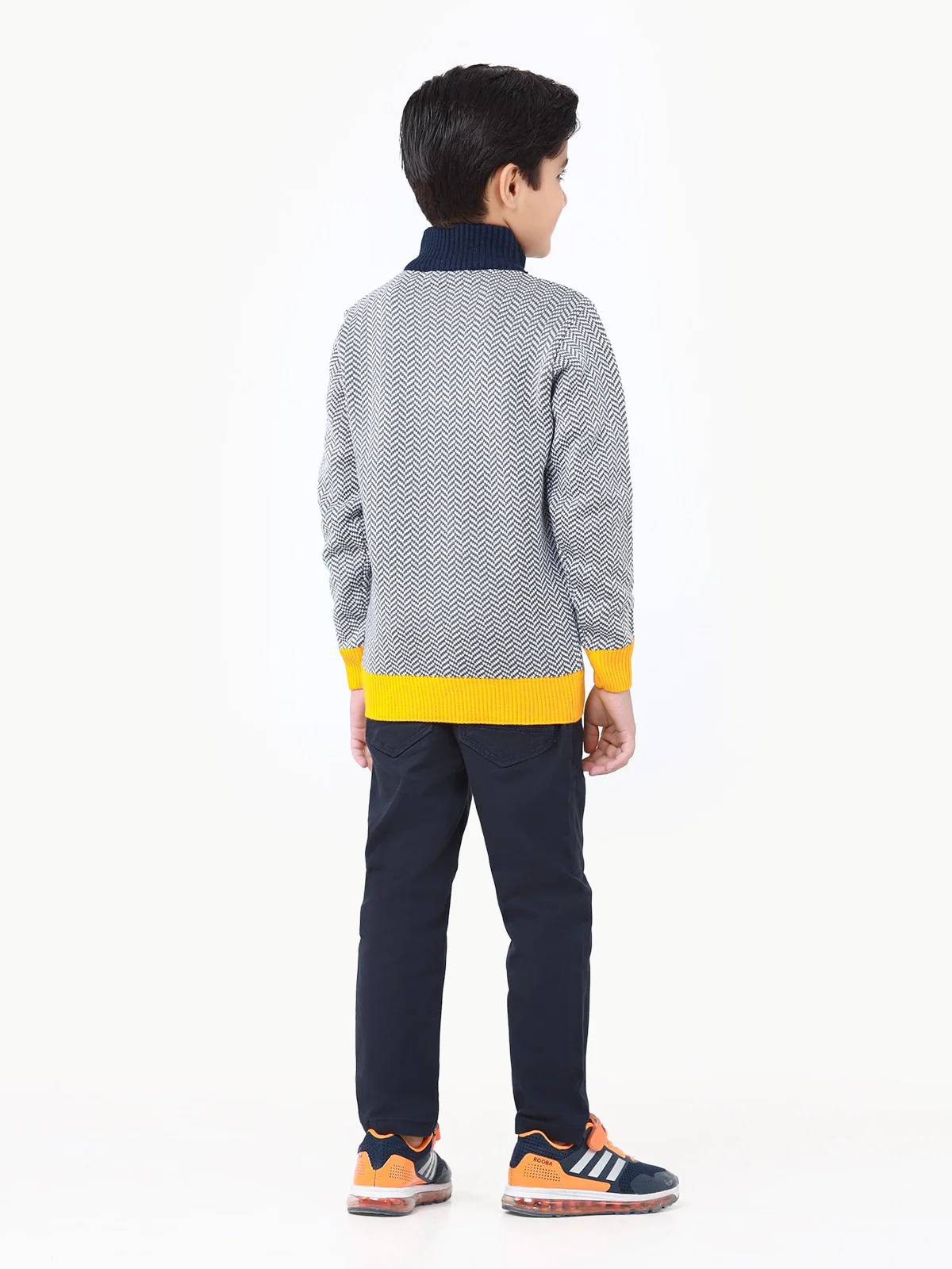 Boy's White & Yellow Sweater - EBTSWT22-014 - Image 6