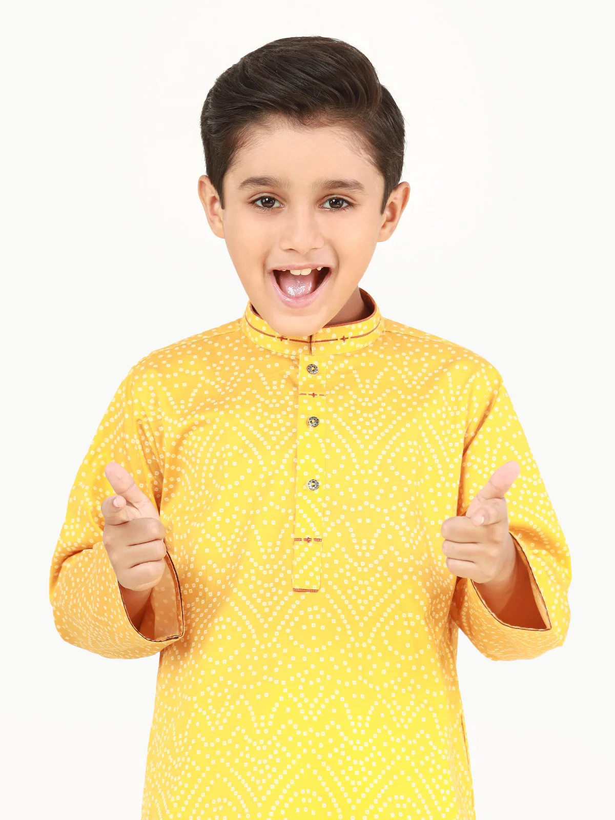 Boy's Yellow Kurta - EBTK22-3836 - Image 4